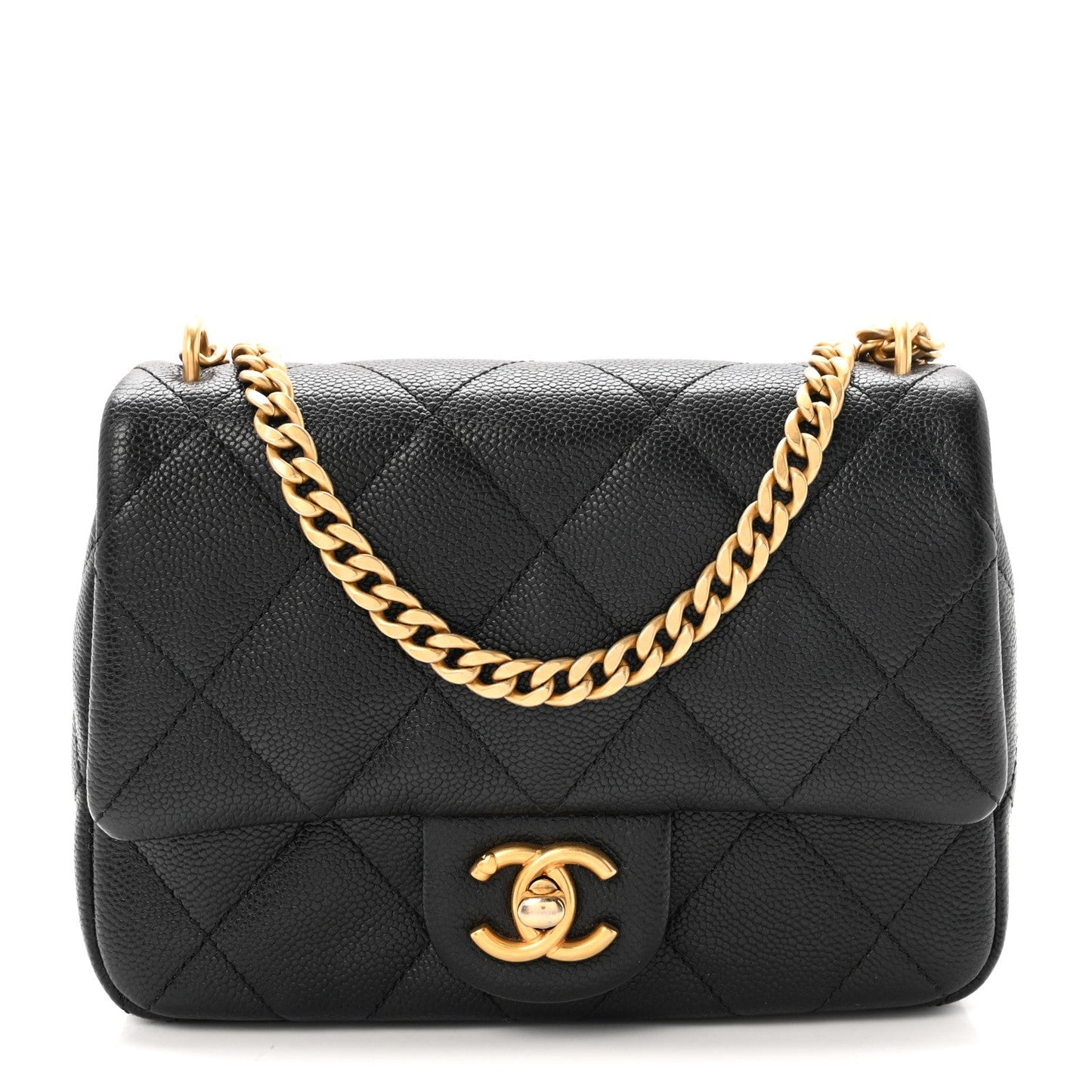 Caviar Quilted Mini Sweetheart Flap Black