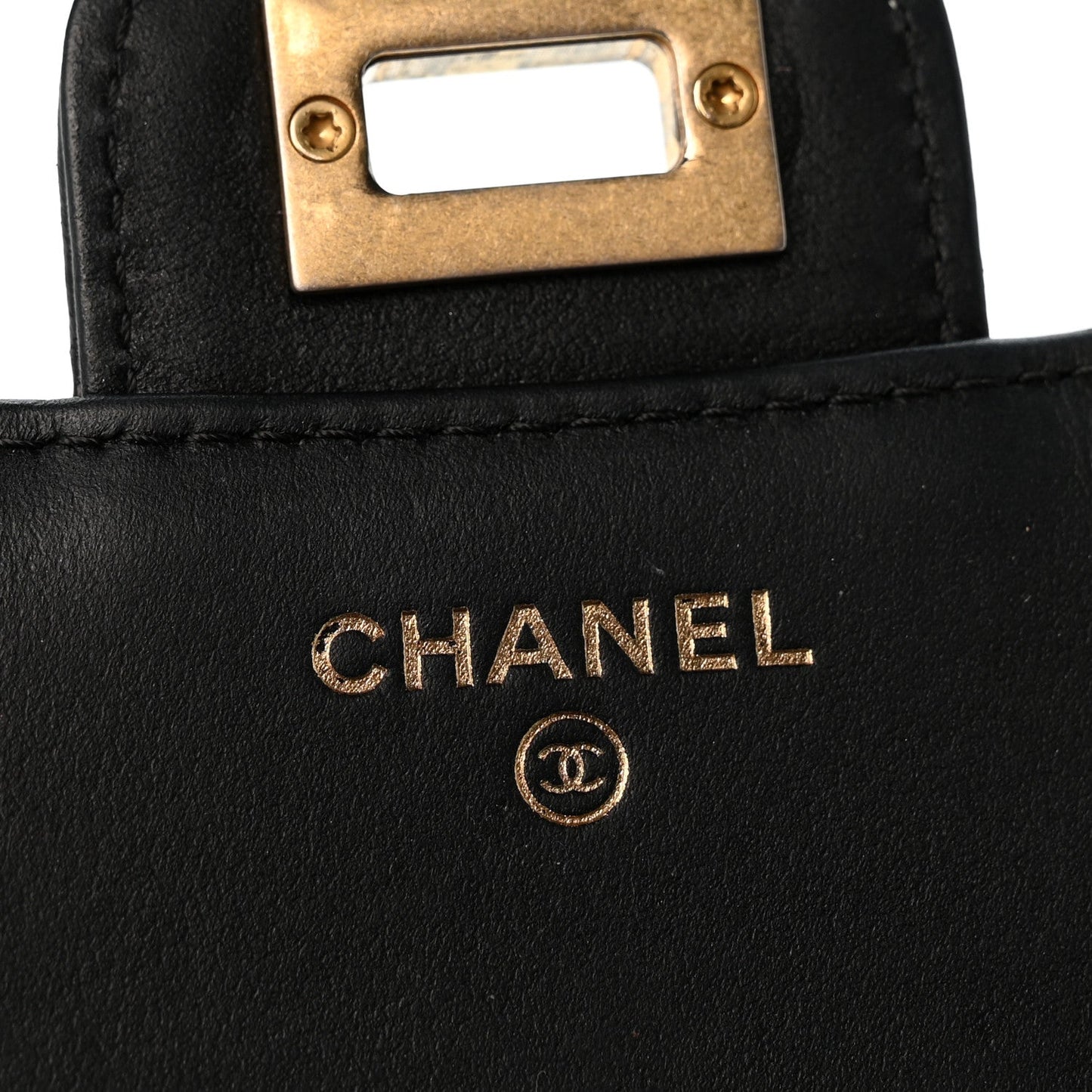 Aged Calfskin Quilted Reissue Compact Wallet Black