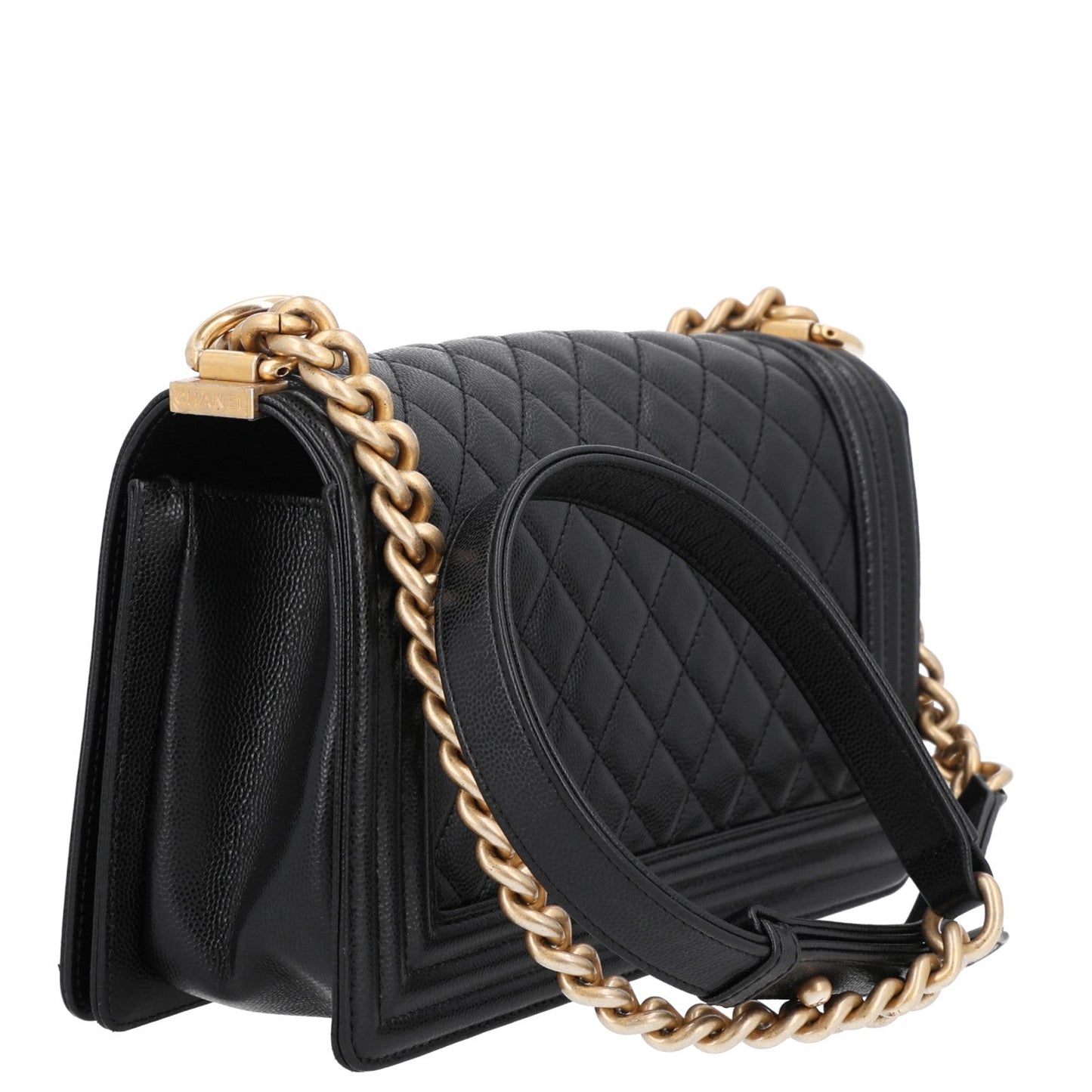 Caviar Quilted Medium Boy Flap Black