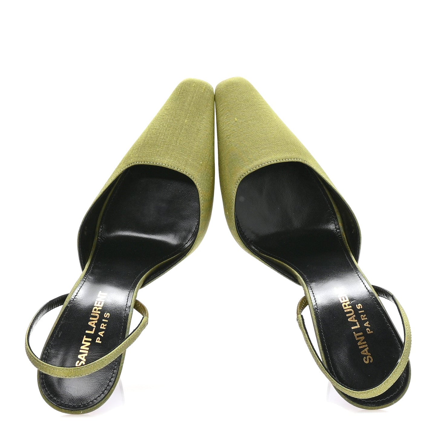 Crepe De Chine Blade 105 Slingback Pumps 37.5 Lime