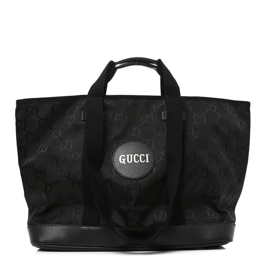 Econyl Nylon Monogram Medium Off The Grid Tote Bag Black