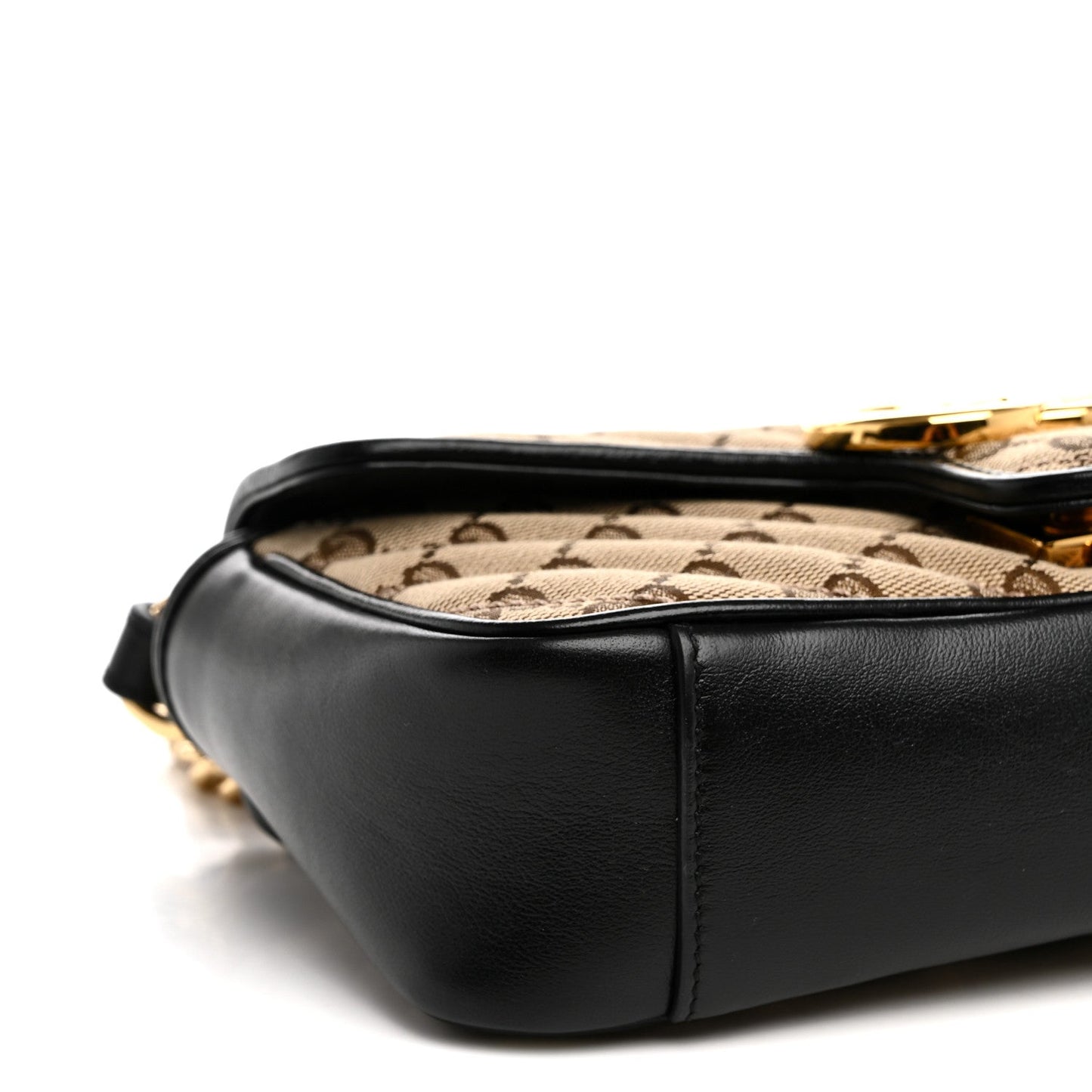 Monogram Matelasse Diagonal Mini GG Marmont Shoulder Bag Beige Black