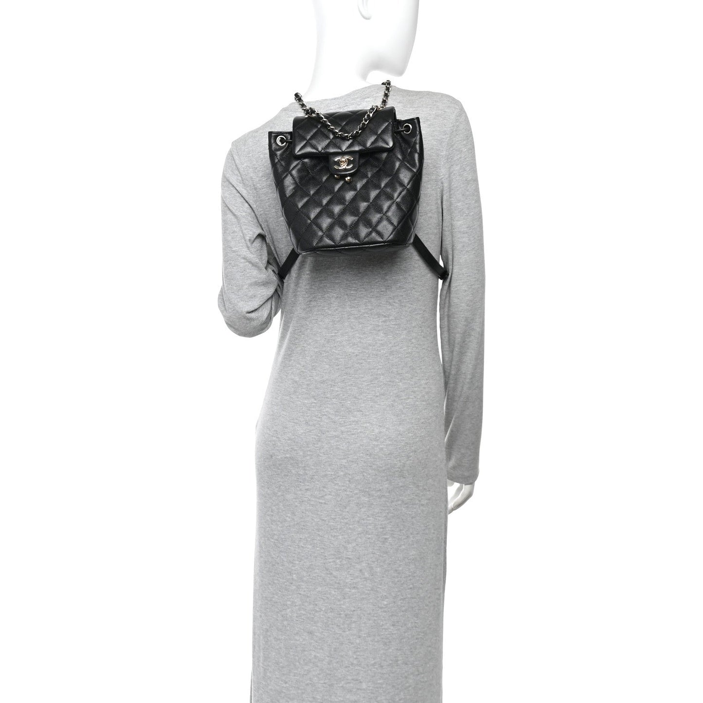 Caviar Quilted Mini Urban Spirit Backpack Black