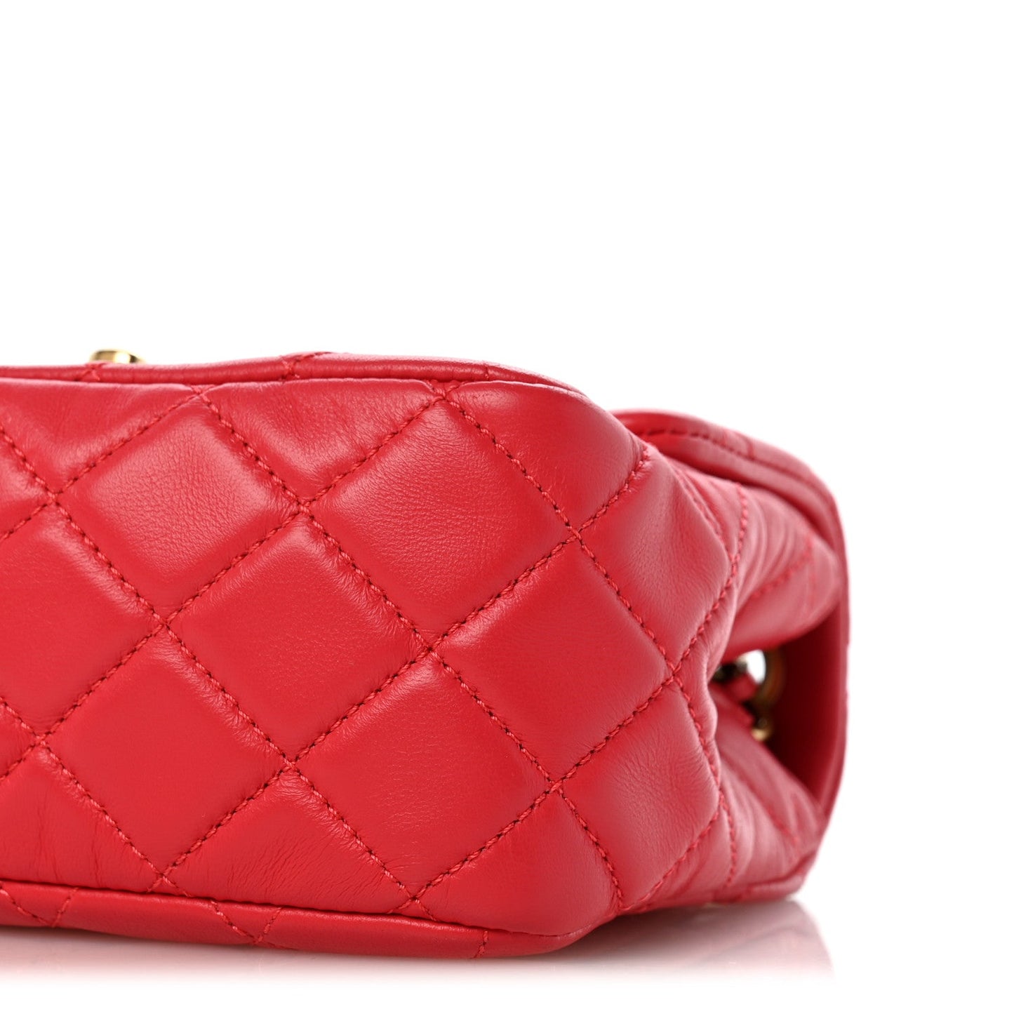 Lambskin Quilted Mini Pearl Crush Flap Pink
