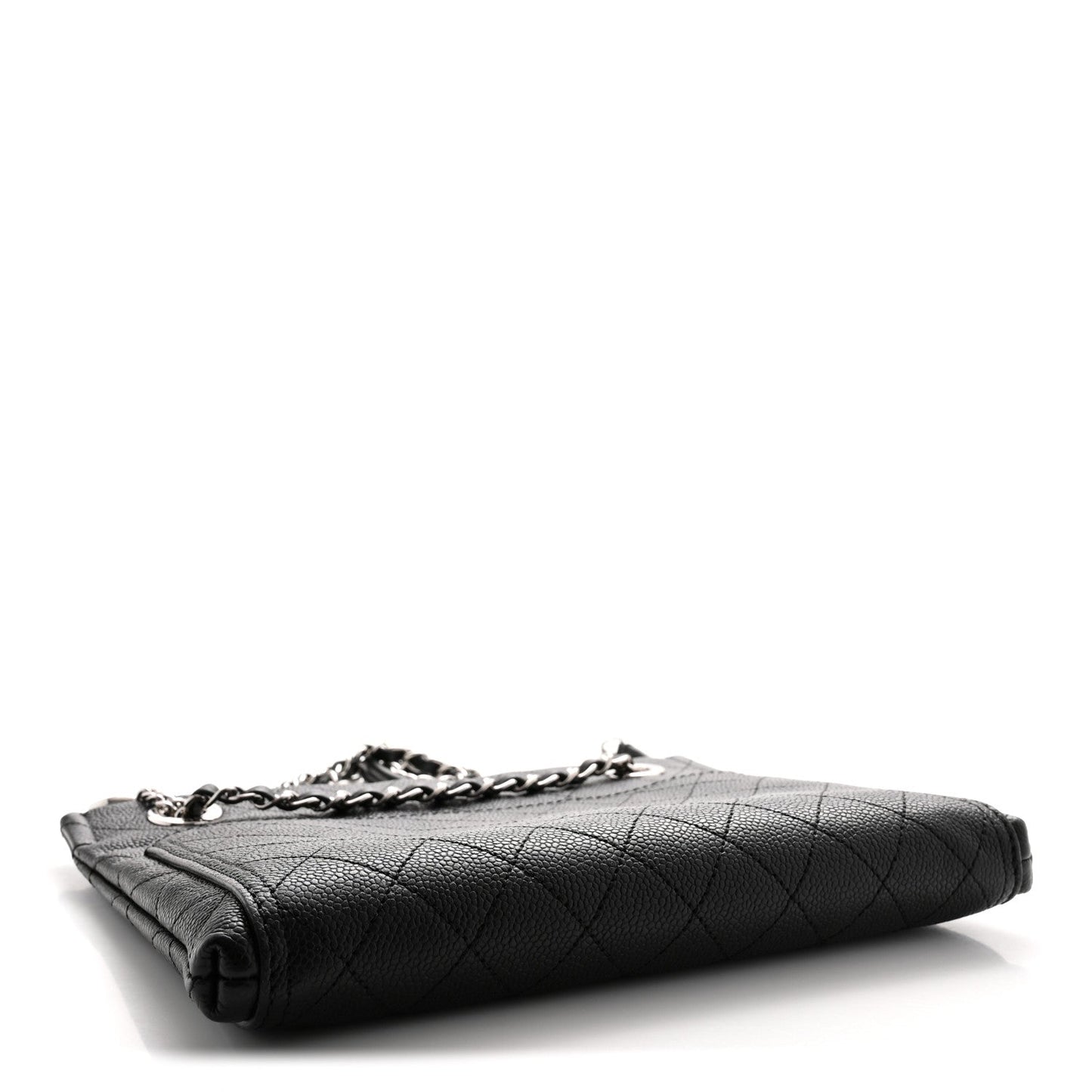 Caviar Stitched Small CC Pocket Shoulder Black