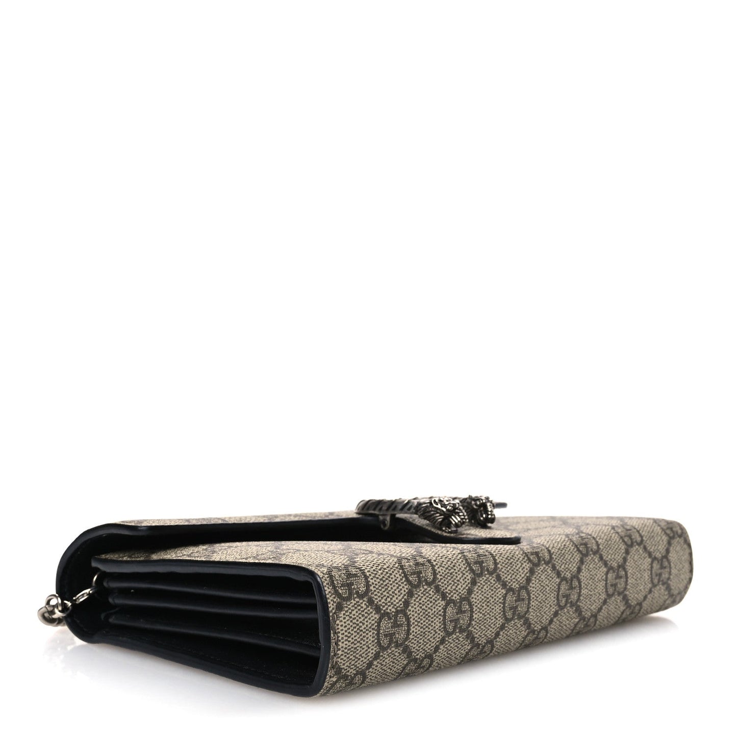 GG Supreme Monogram Mini Dionysus Chain Wallet Beige Black