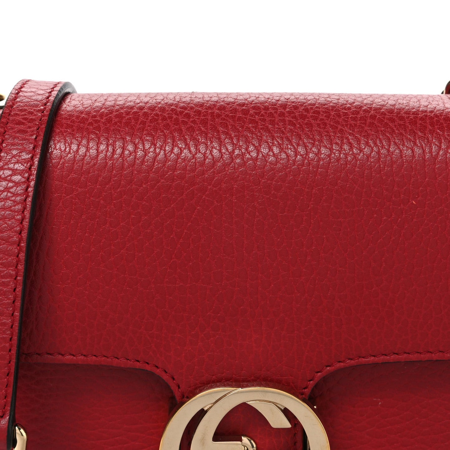 Dollar Calfskin Small Interlocking G Shoulder Bag Red