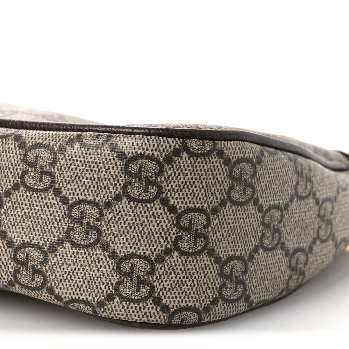 GG Supreme Monogram Textured Dollar Calfskin Web Small Ophidia GG Handbag Beige Ebony New Acero