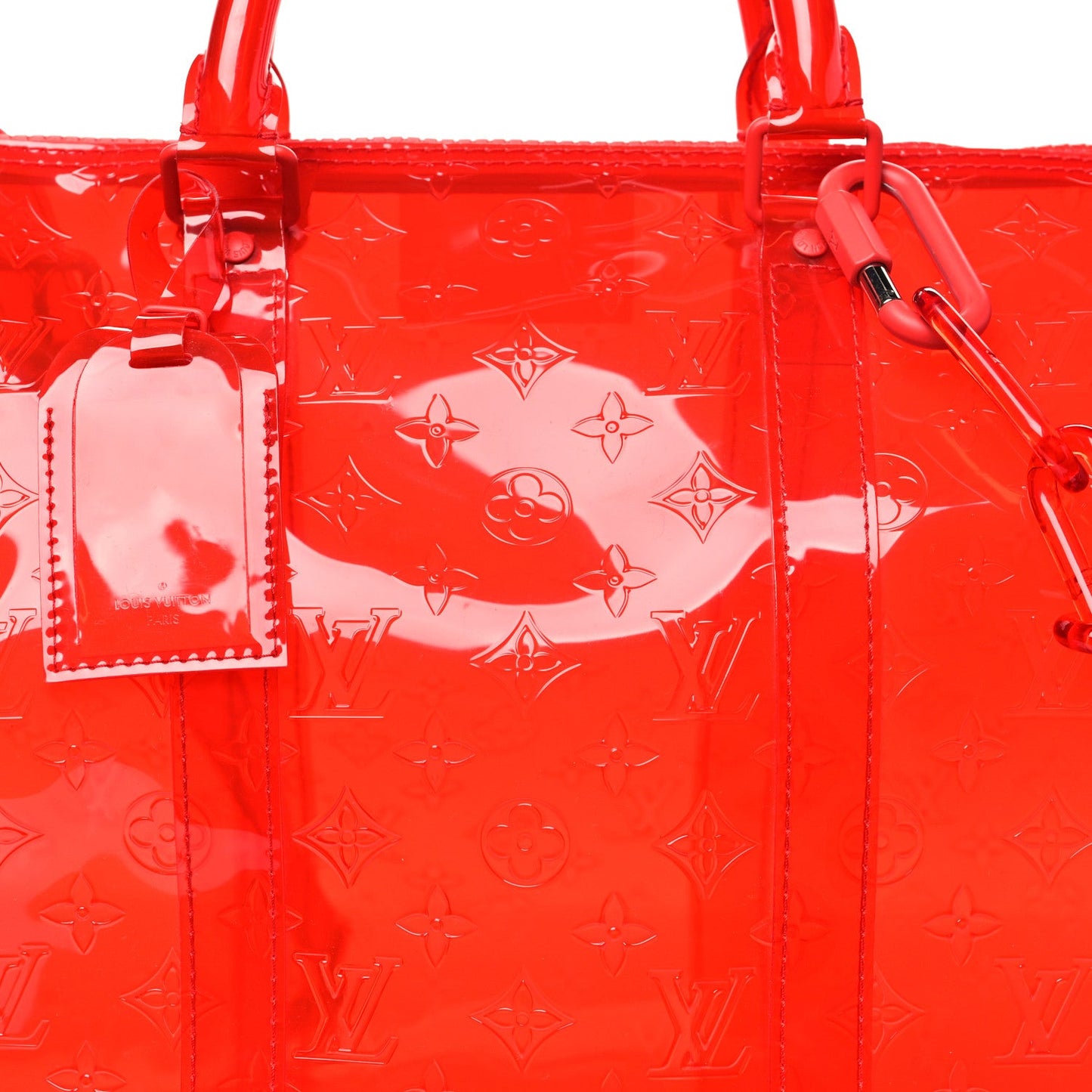 PVC Monogram Keepall Bandouliere 50 Grenadine Red