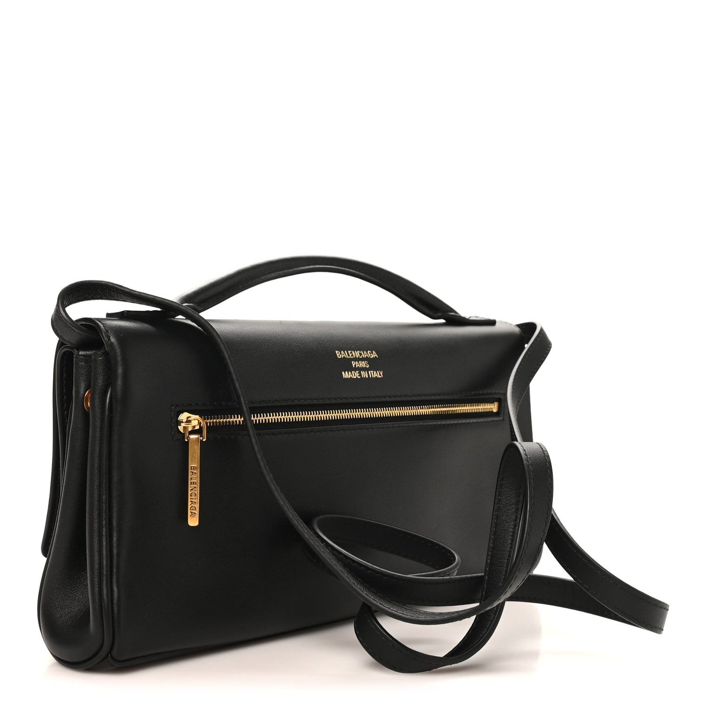 Smooth Calfskin Small Bel Air Clutch On Strap Black Black