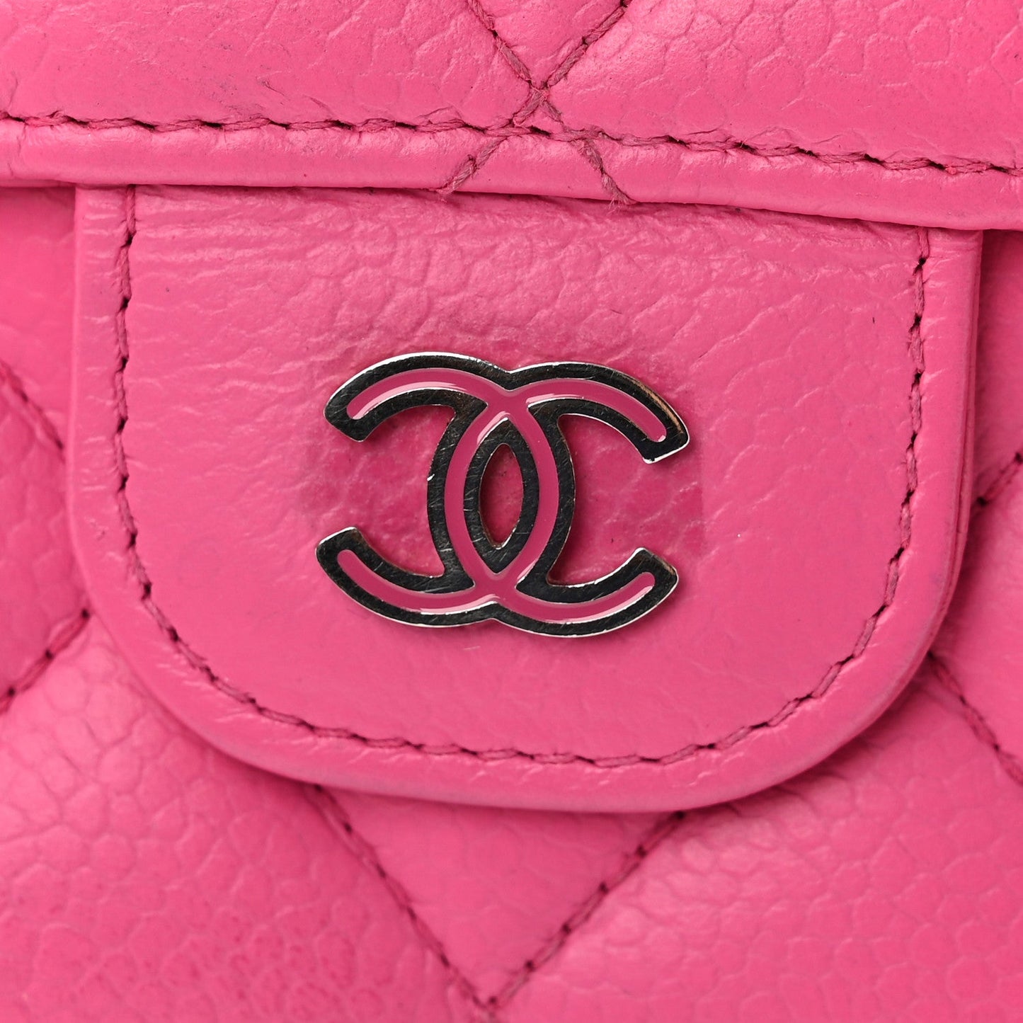 Caviar Quilted Large Flap Wallet Pink