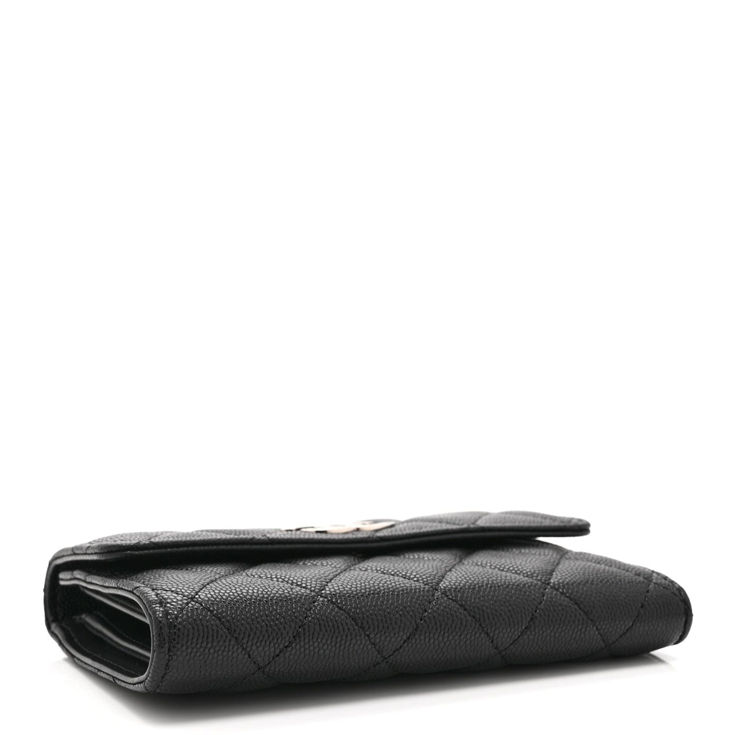 Caviar Quilted Coco Chanel CC Medium Flap Wallet Black