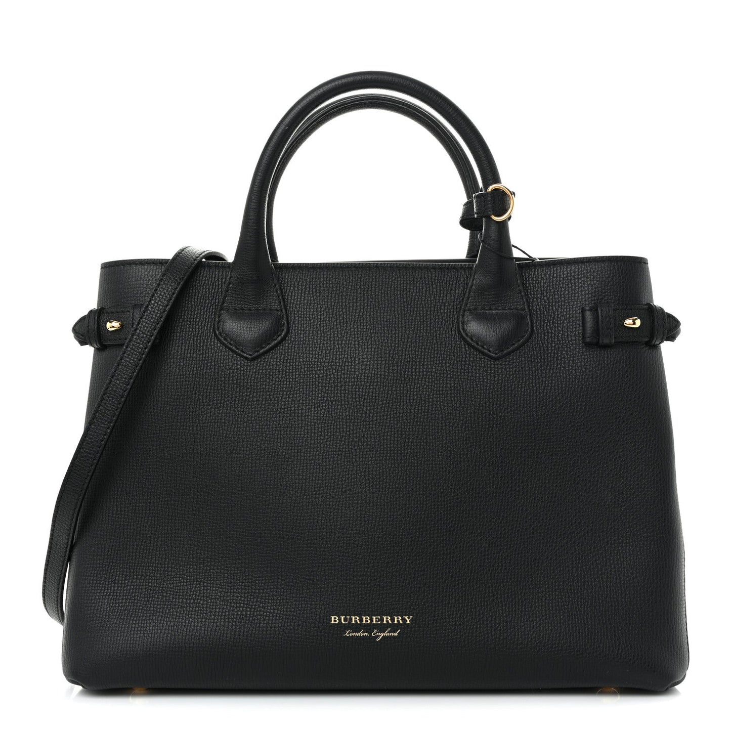Derby Calfskin House Check Medium Banner Tote Black