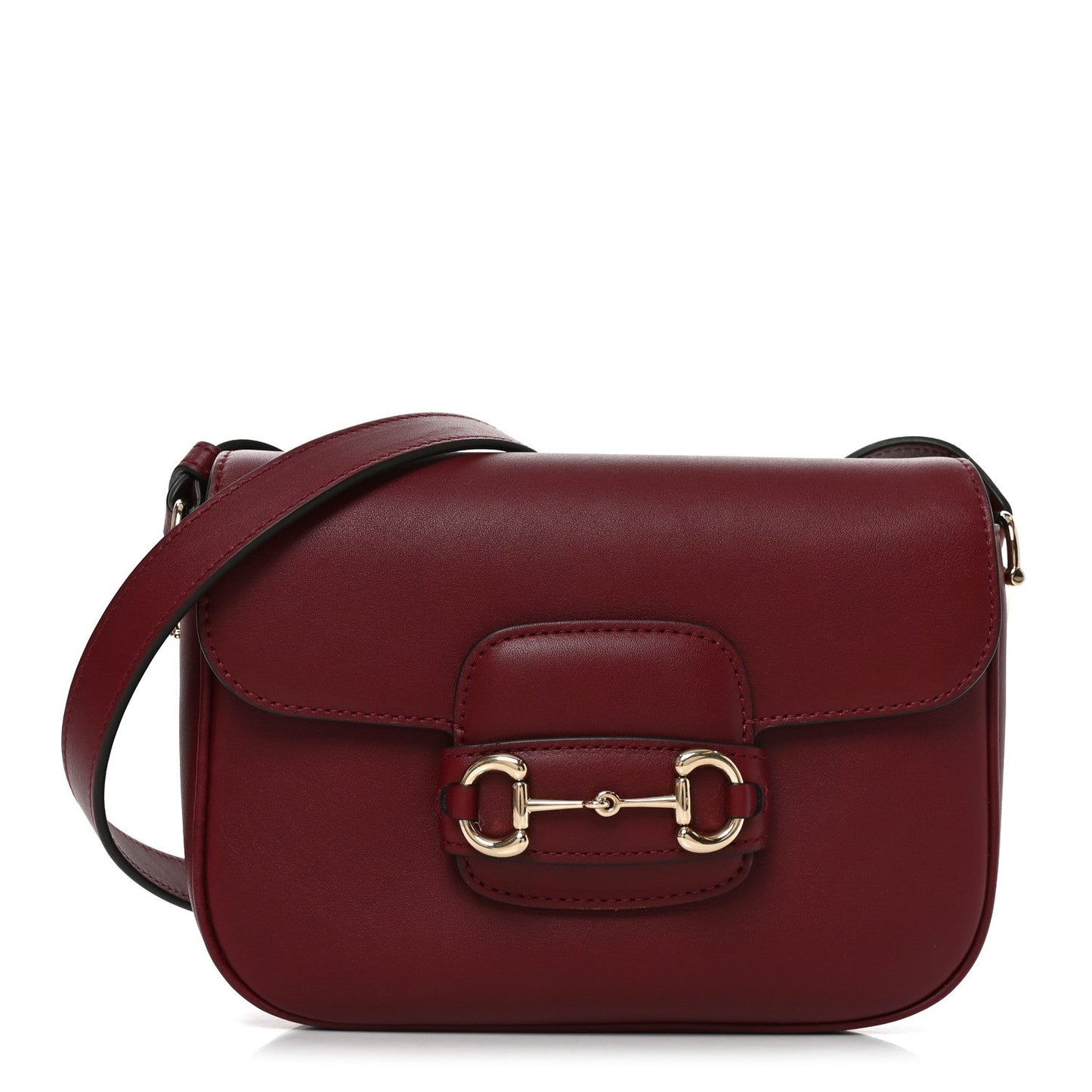 Arabella Calfskin Horsebit 1955 Shoulder Bag Rosso Ancora