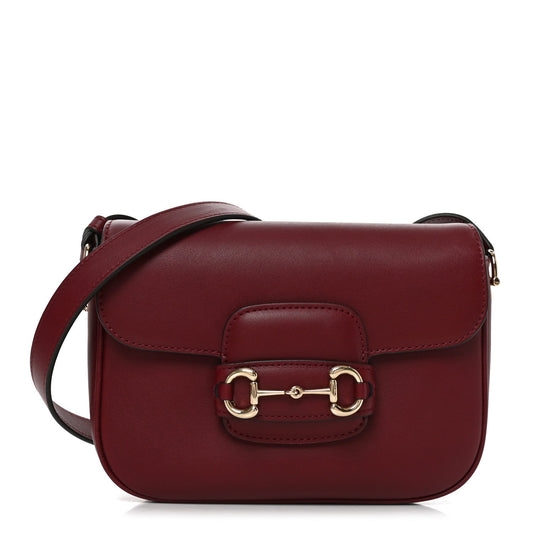 Arabella Calfskin Horsebit 1955 Shoulder Bag Rosso Ancora