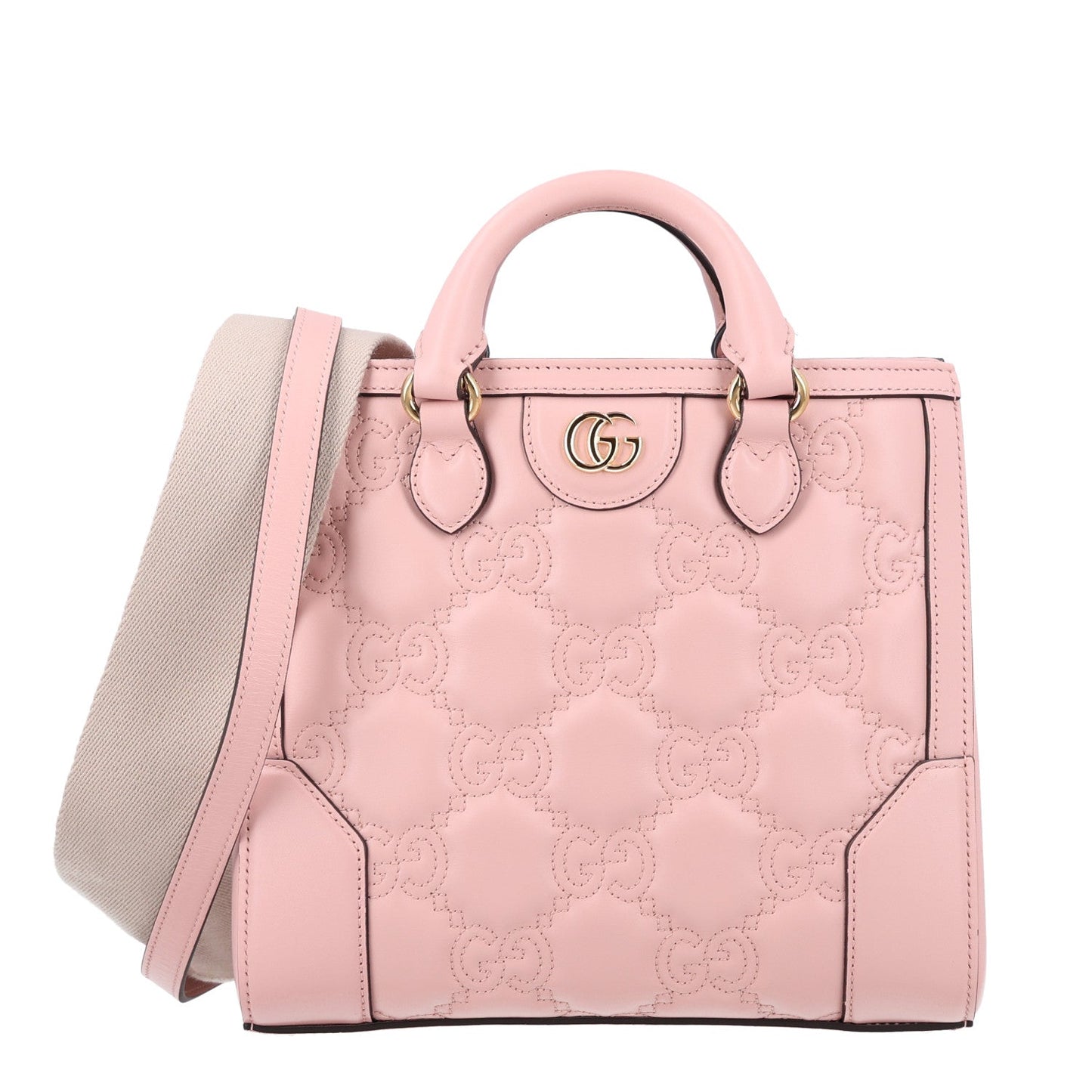 Calfskin GG Matelasse Mini Top Handle Bag Perfect Pink