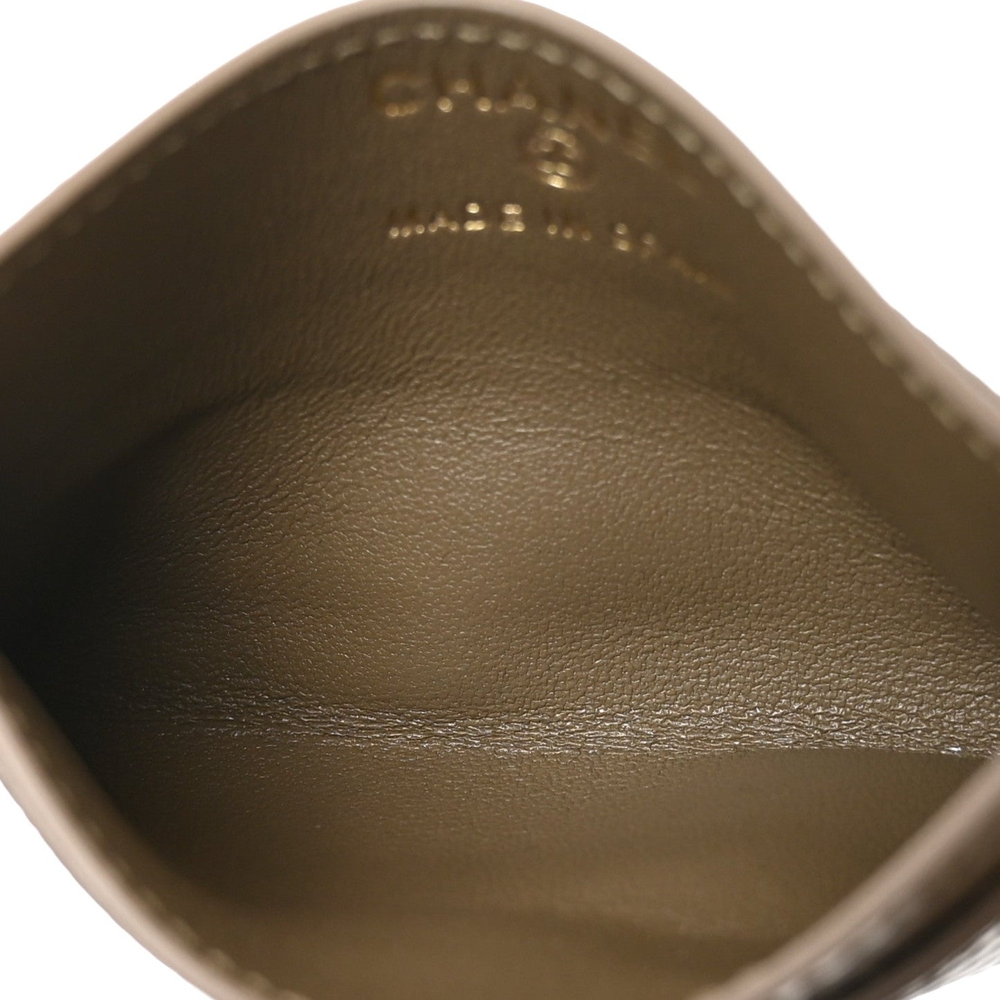 Calfskin Lizard Embossed Crococo Card Holder Dark Khaki
