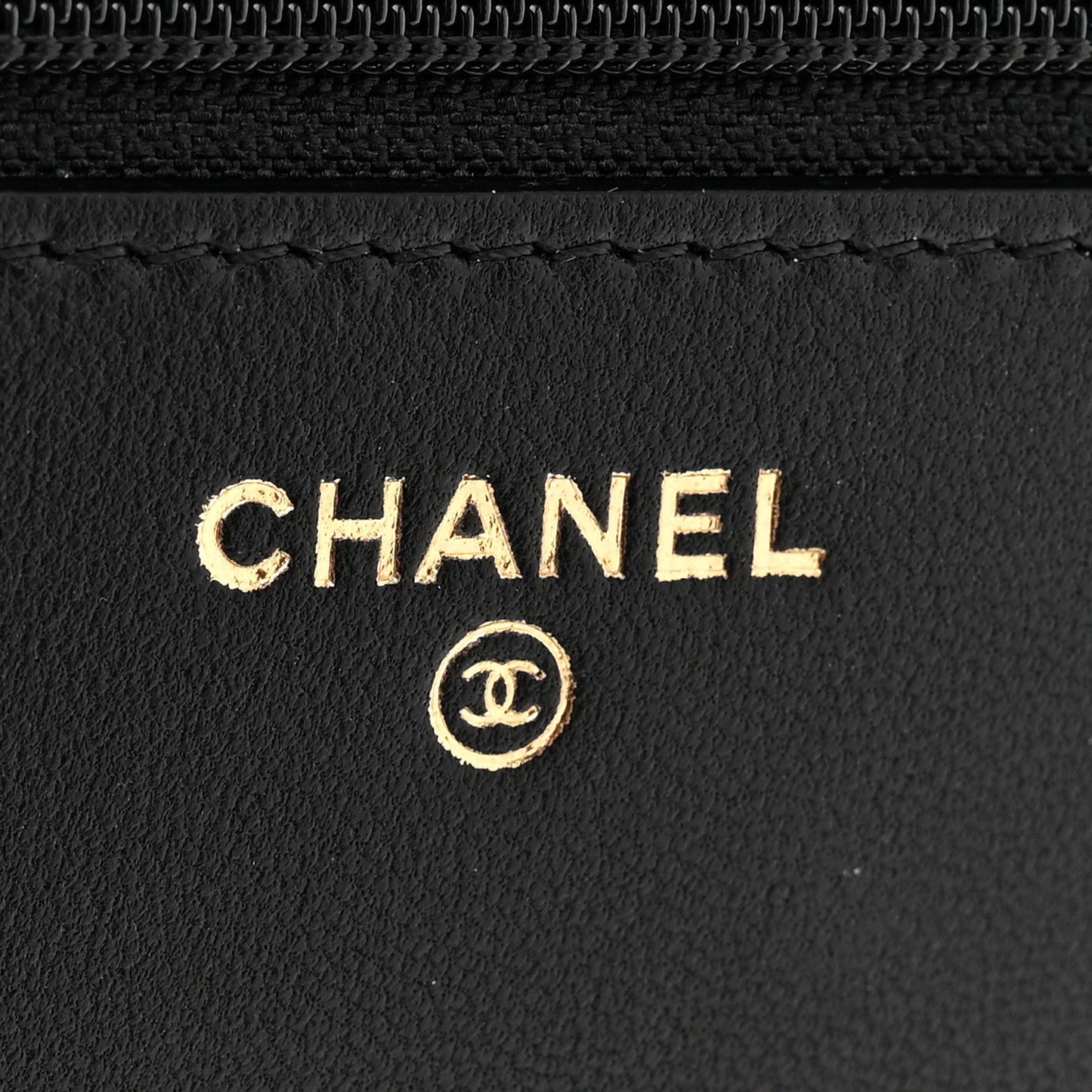 Lambskin Quilted Trendy CC Wallet On Chain WOC Black