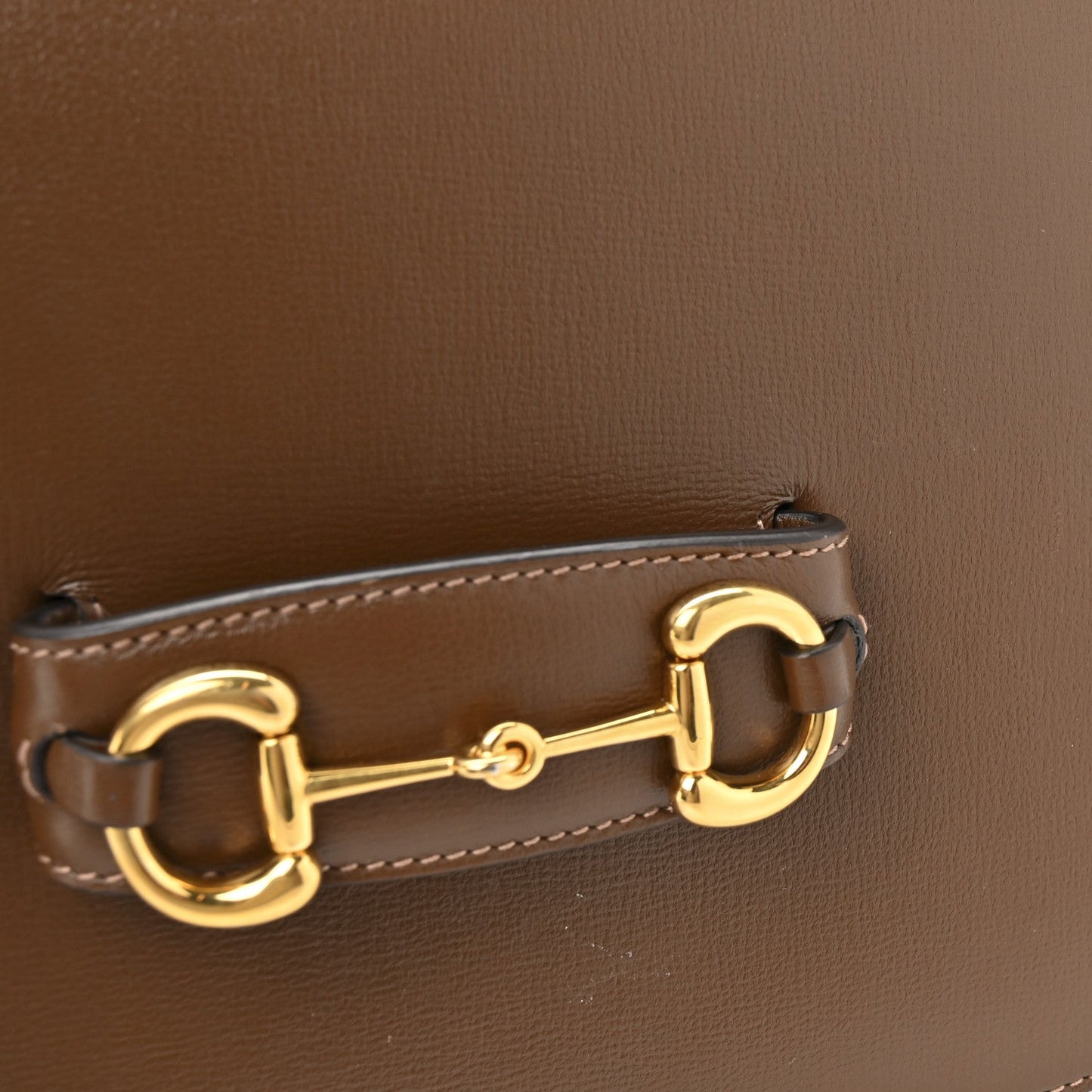 Azalea Calfskin Horsebit 1955 Shoulder Bag Brown Sugar