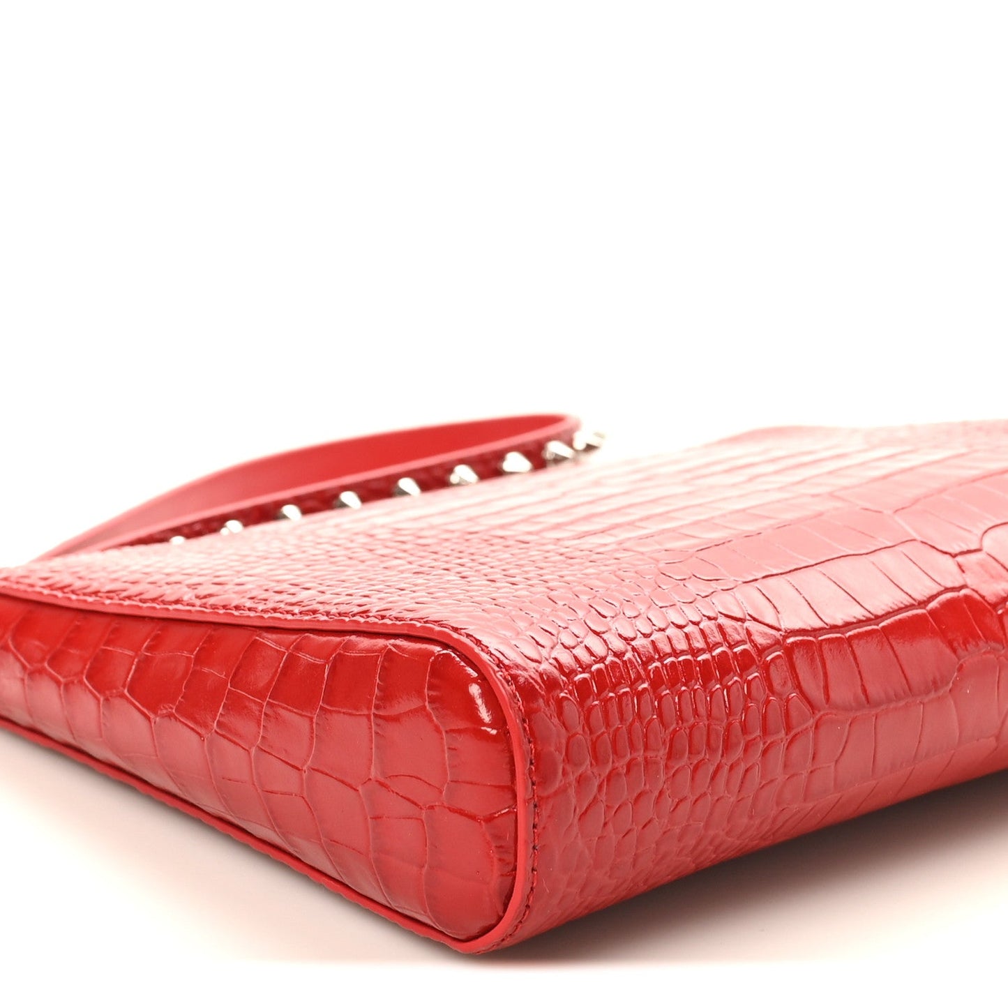 Calfskin Crocodile Embossed Mini Cabata Pouch Loubi