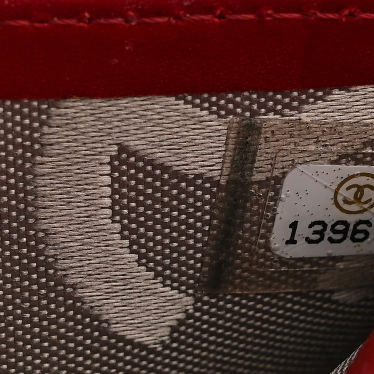 Calfskin Quilted Cambon Yen Wallet Red