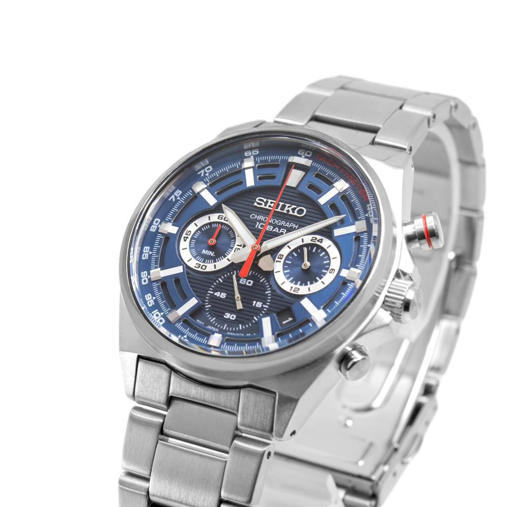 Seiko Men's SSB407P1 Sports Blue Dial Chrono  Watch