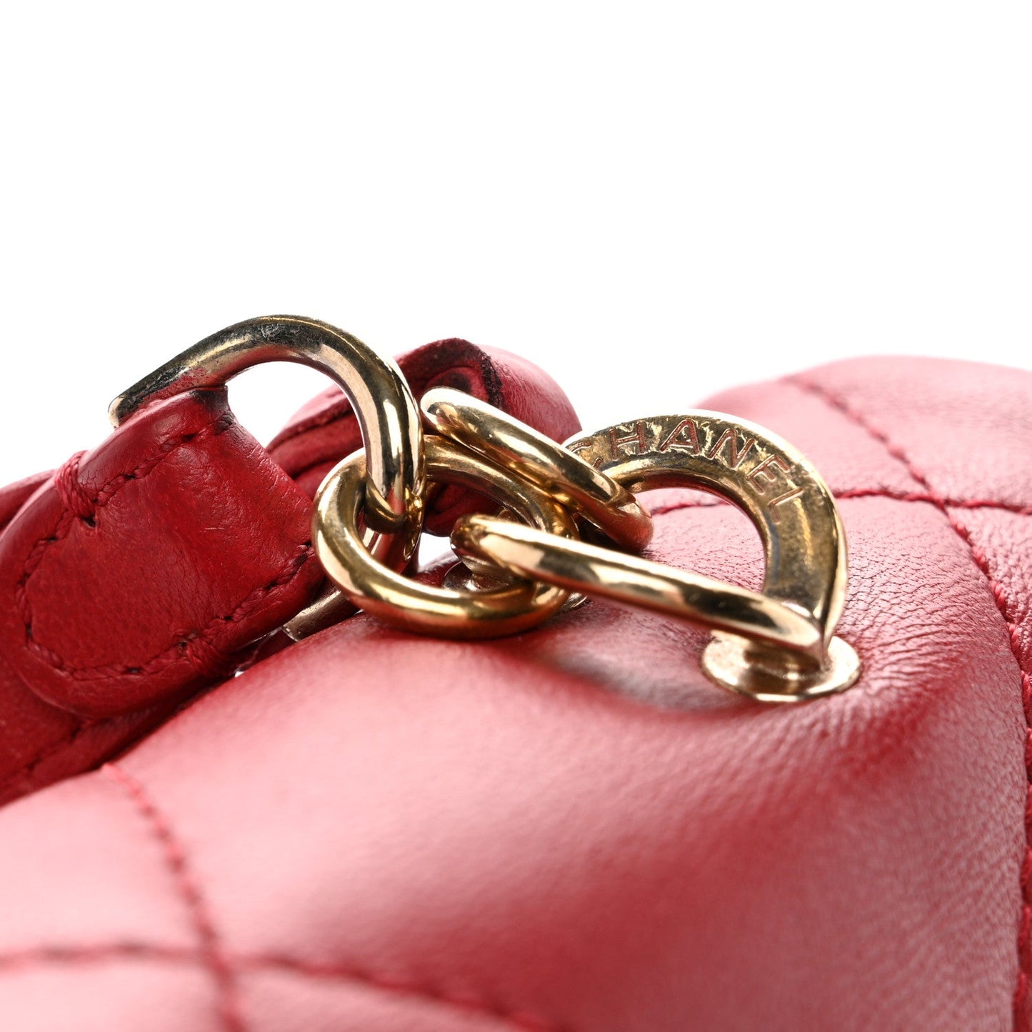 Lambskin Quilted Easy Carry Flap Red