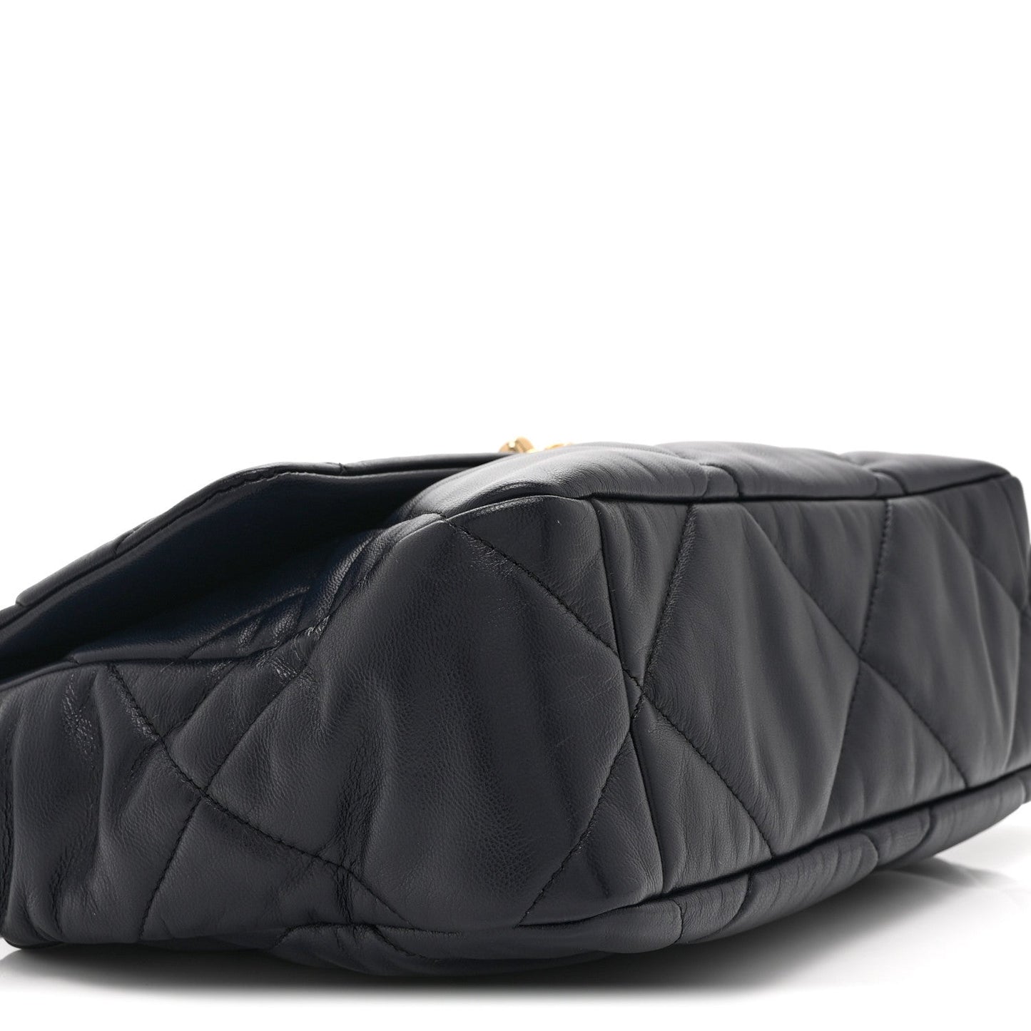 Lambskin Quilted Large Chanel 19 Flap Navy Blue