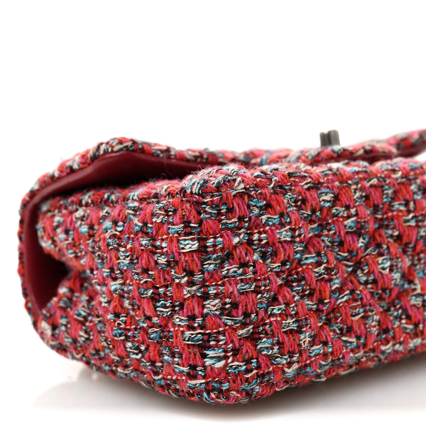 Tweed Quilted Mini Rectangular Flap Red Blue Ecru Black Pink