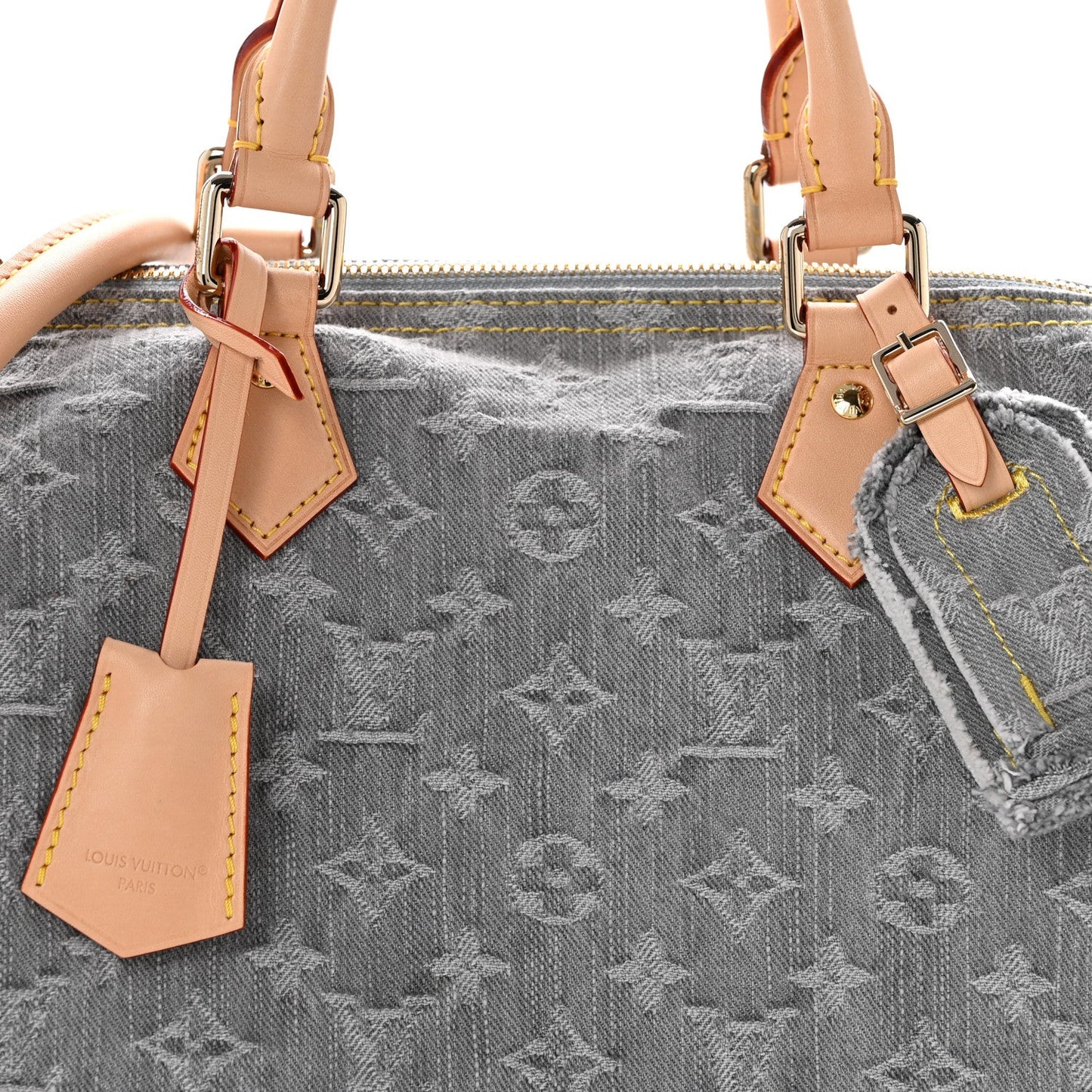 Monogram Denim Speedy Soft 30 Washed Gray