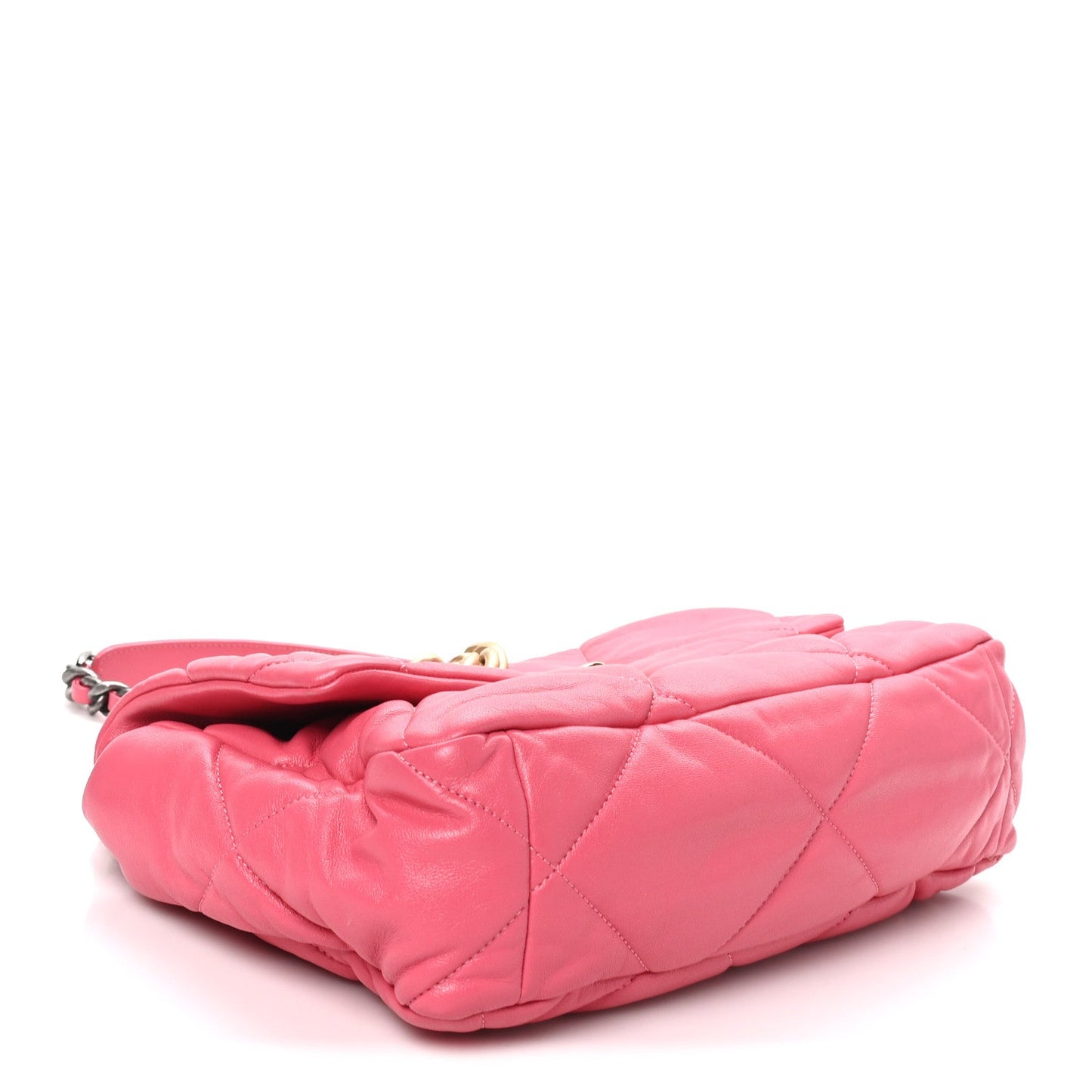 Goatskin Quilted Large Chanel 19 Flap Dark Pink