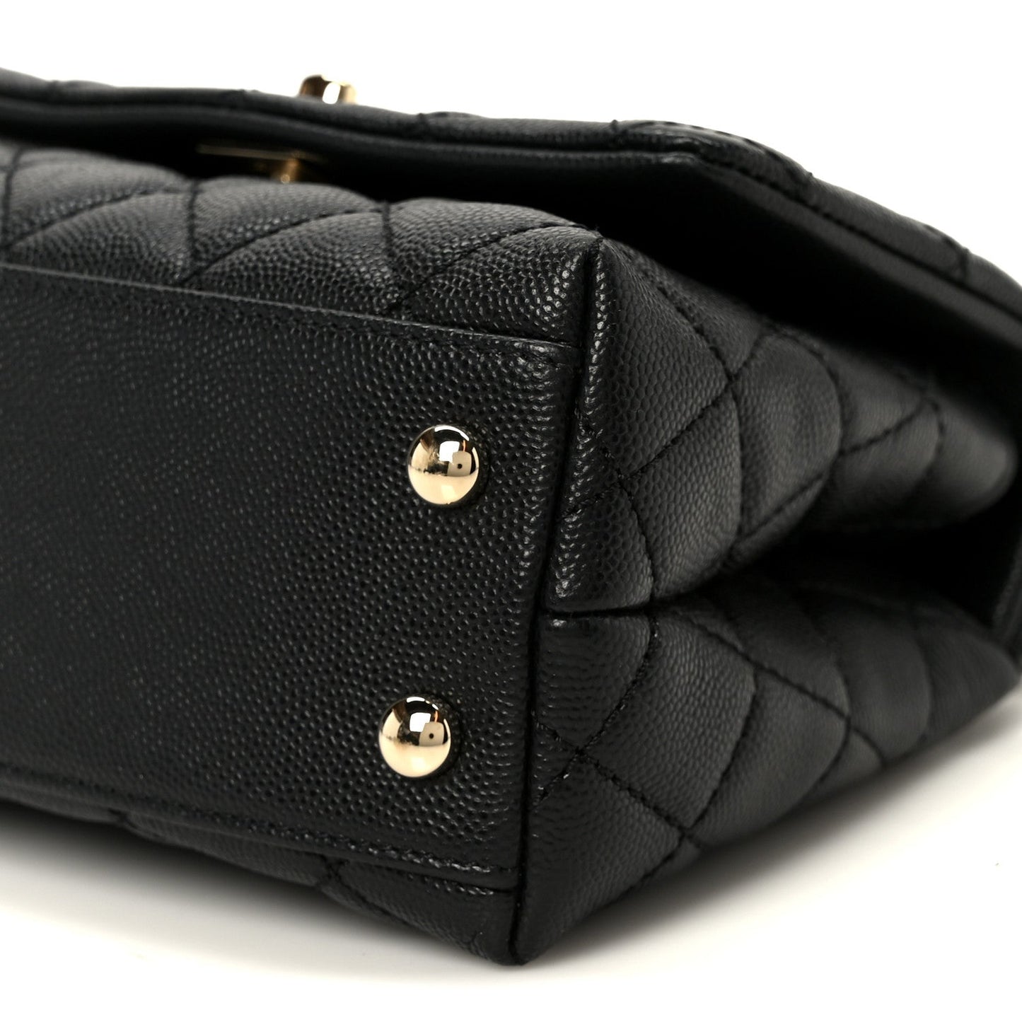 Caviar Quilted Extra Mini Coco Handle Flap Black