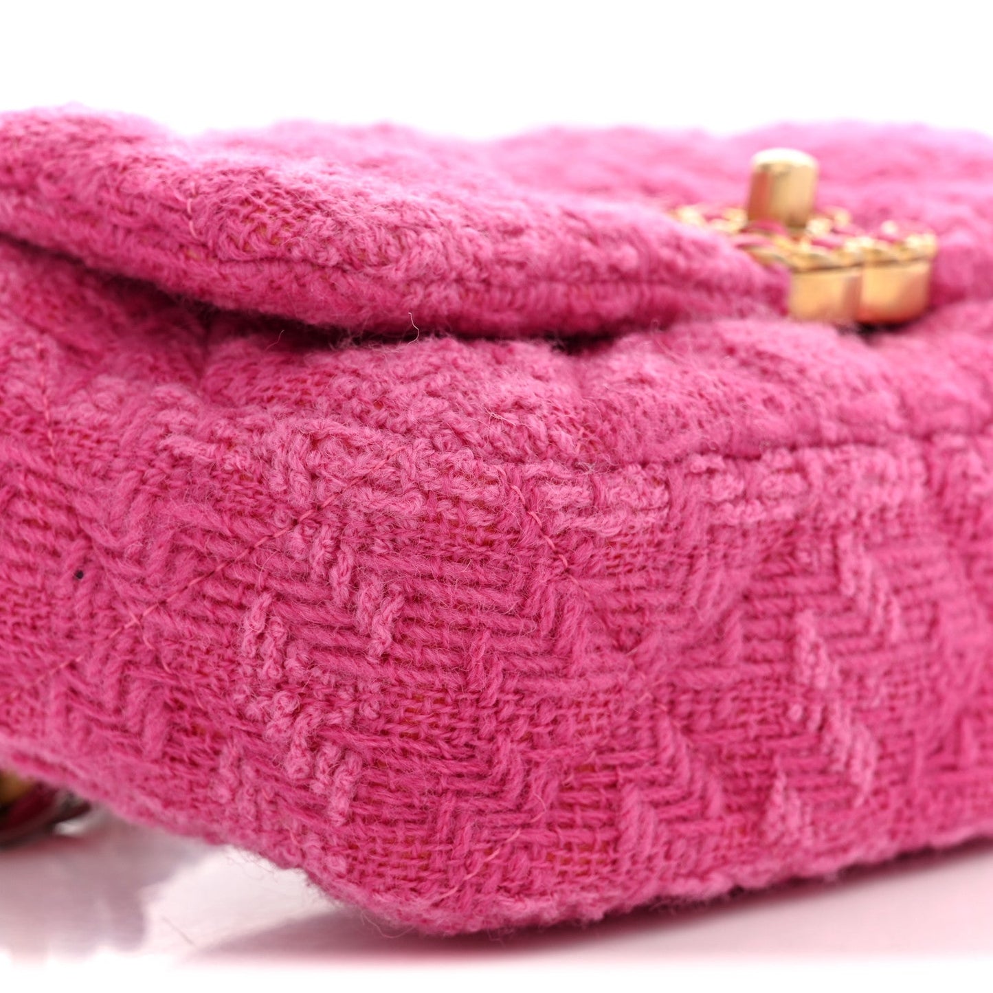 Tweed Quilted Chanel 19 Waist Bag Pink