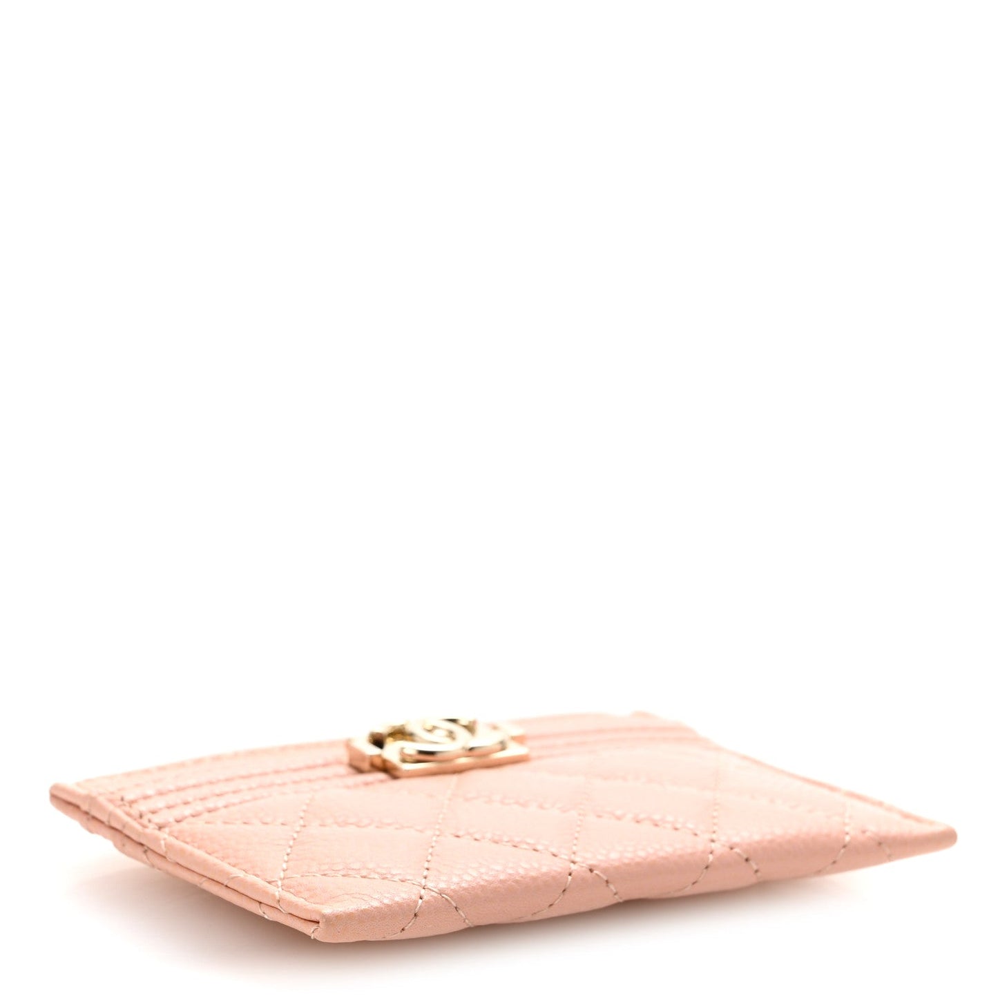 Caviar Quilted Boy Card Holder Light Pink