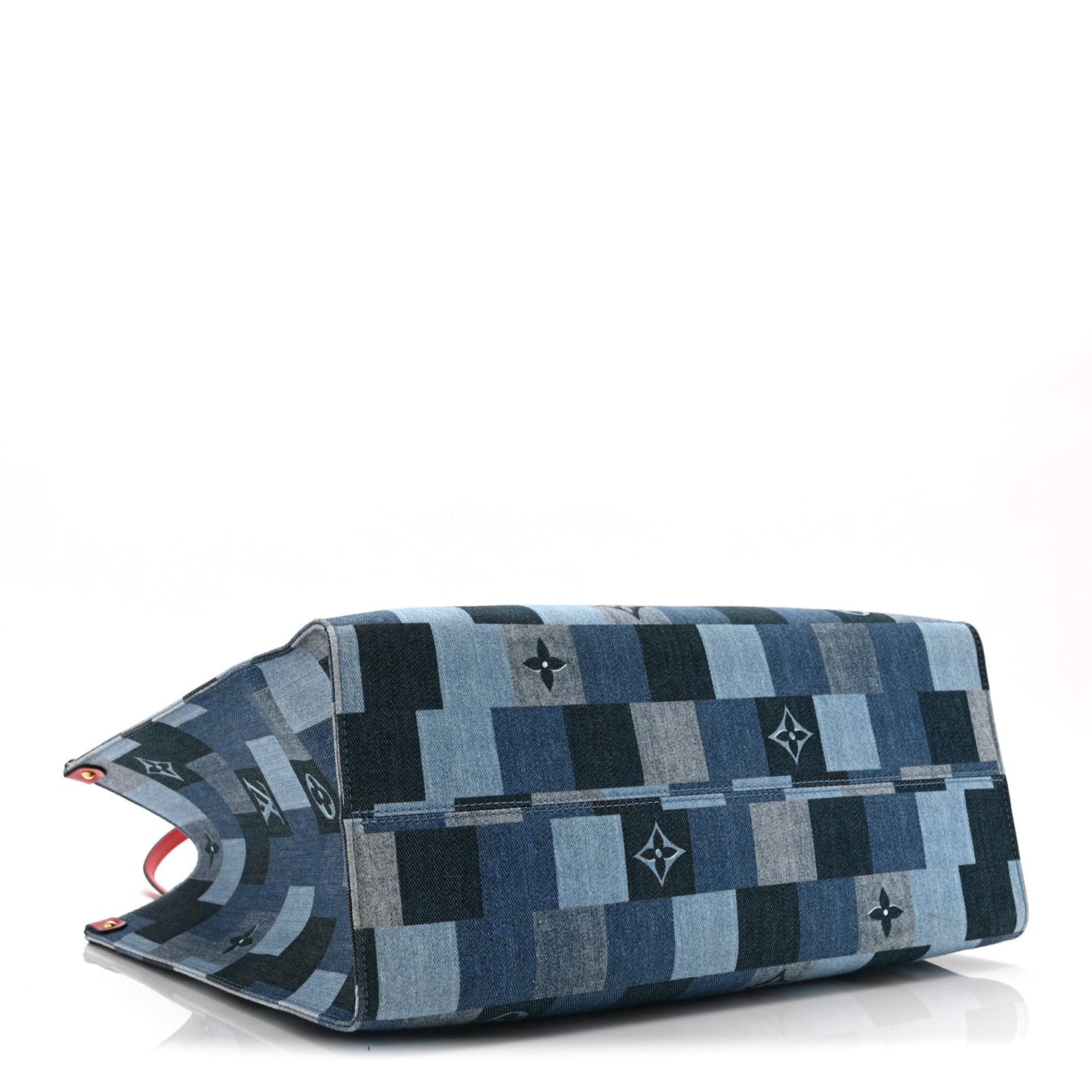 Denim Damier Monogram Onthego Blue Rouge