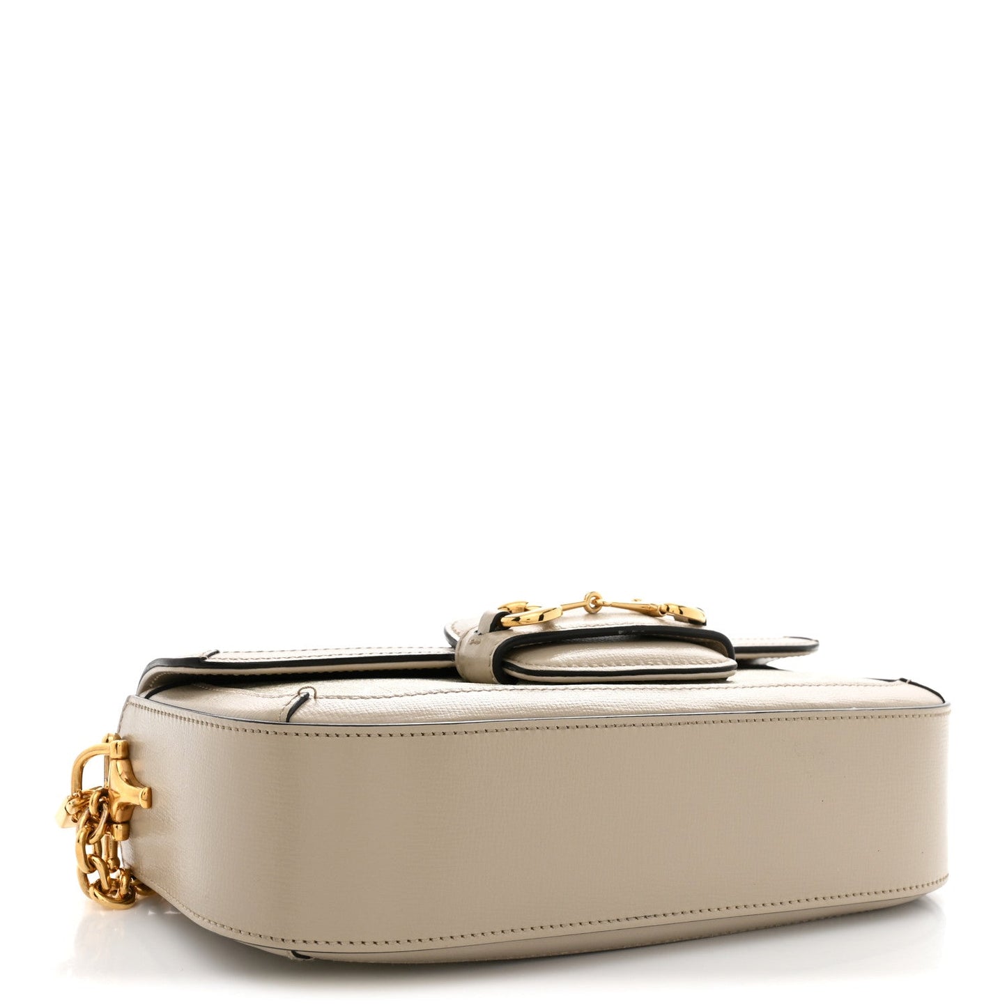 GG Supreme Monogram Small Horsebit 1955 Chain Shoulder Bag Beige Mystic White