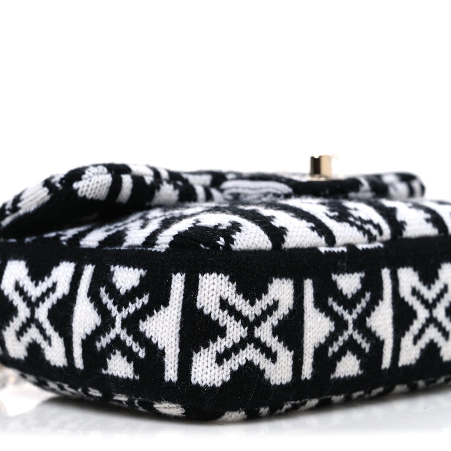 Cashmere Knit Coco Neige Flap Black White