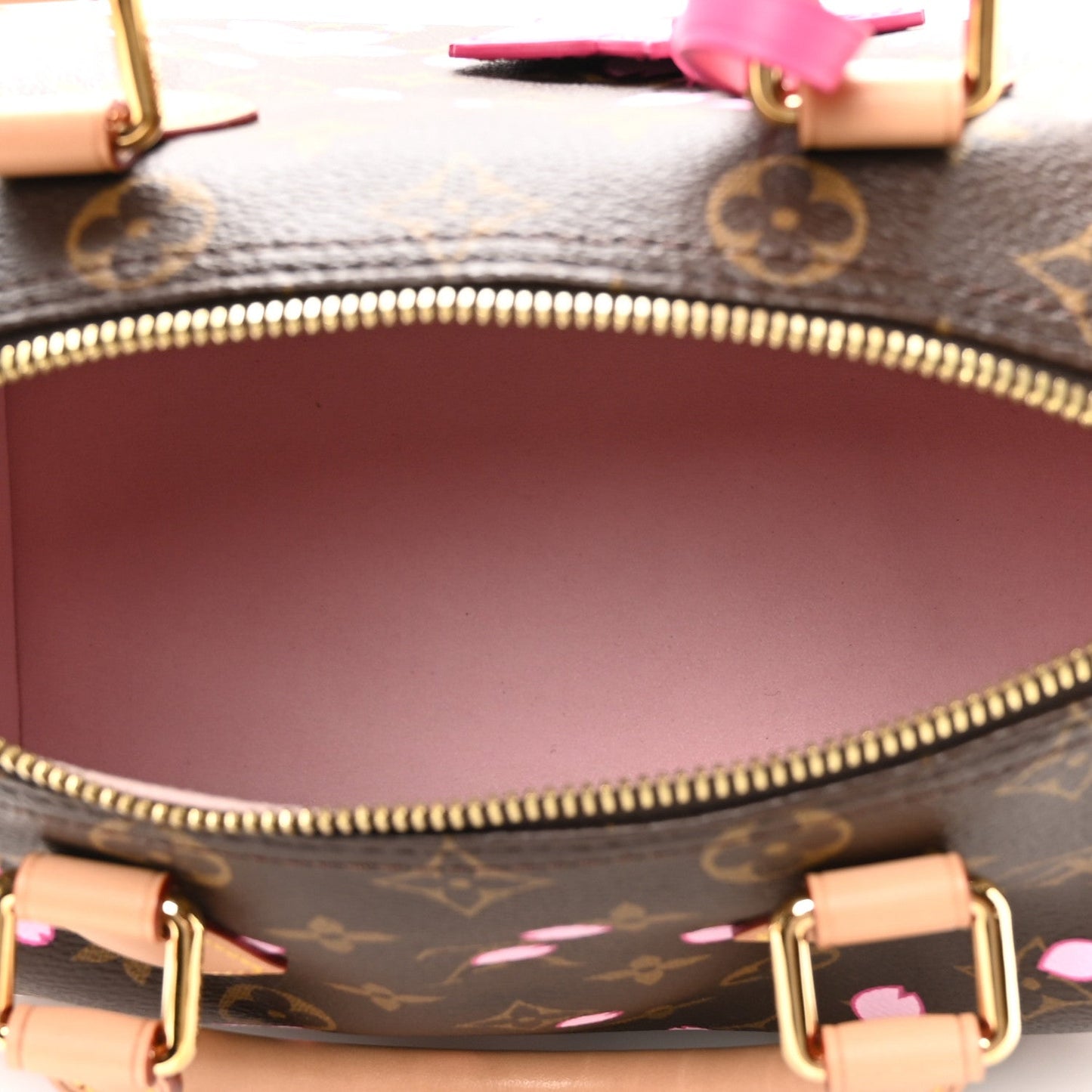 LV X TM Monogram Cherry Blossom Speedy Bandouliere 25 Sakura Brown