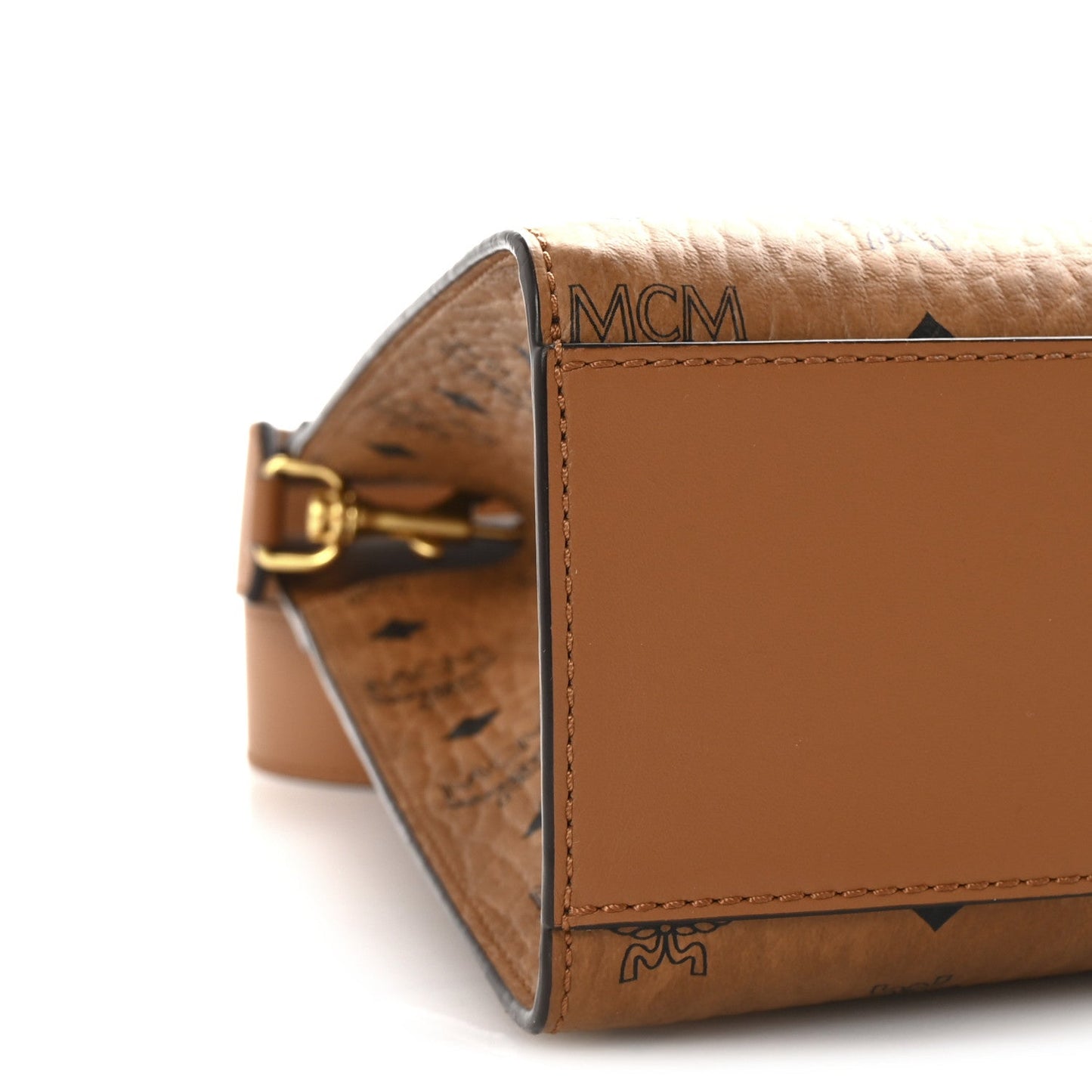 Visetos Calfskin Medium Diamond Tote Cognac