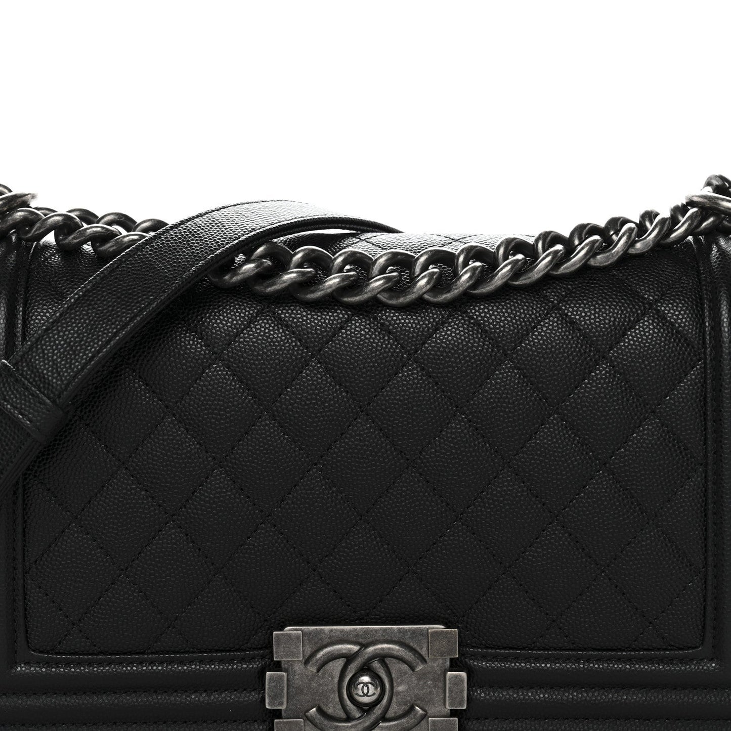 Caviar Quilted Medium Boy Flap Black