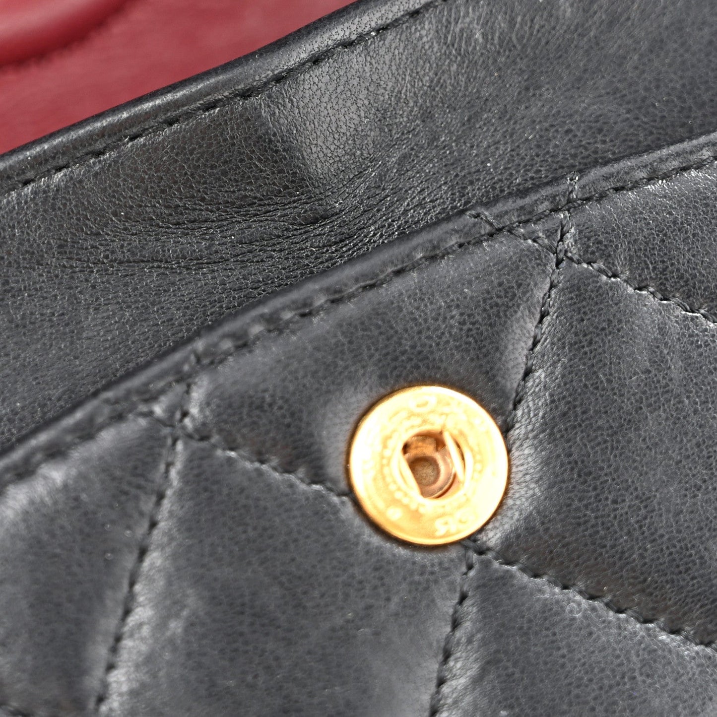 Lambskin Quilted Small Double Flap Black