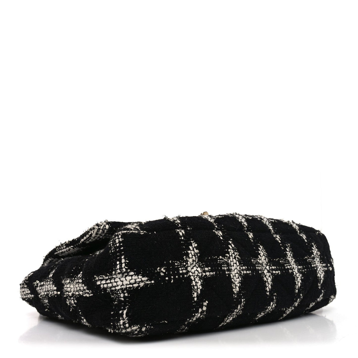 Tweed Quilted Maxi Chanel 19 Flap Black White