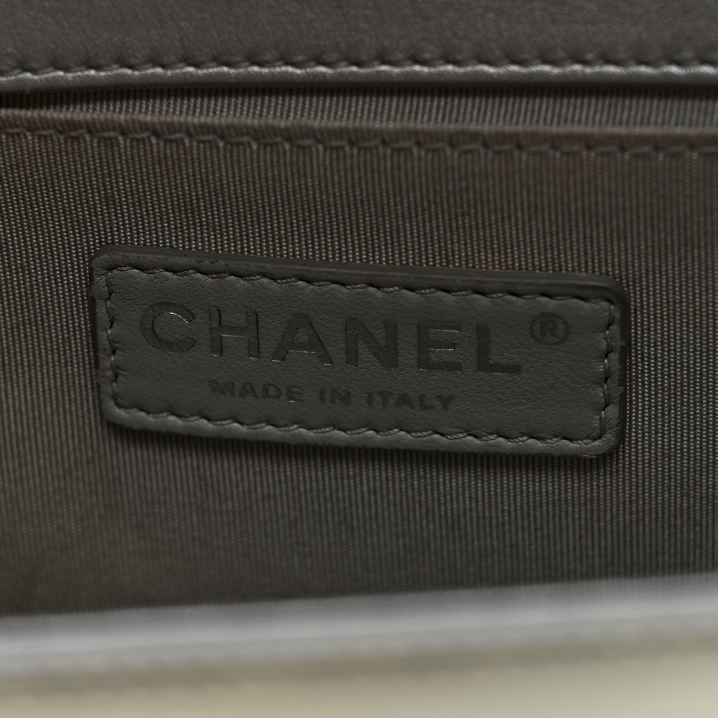 Metallic Patent Calfskin Quilted Medium Boy Flap Silver