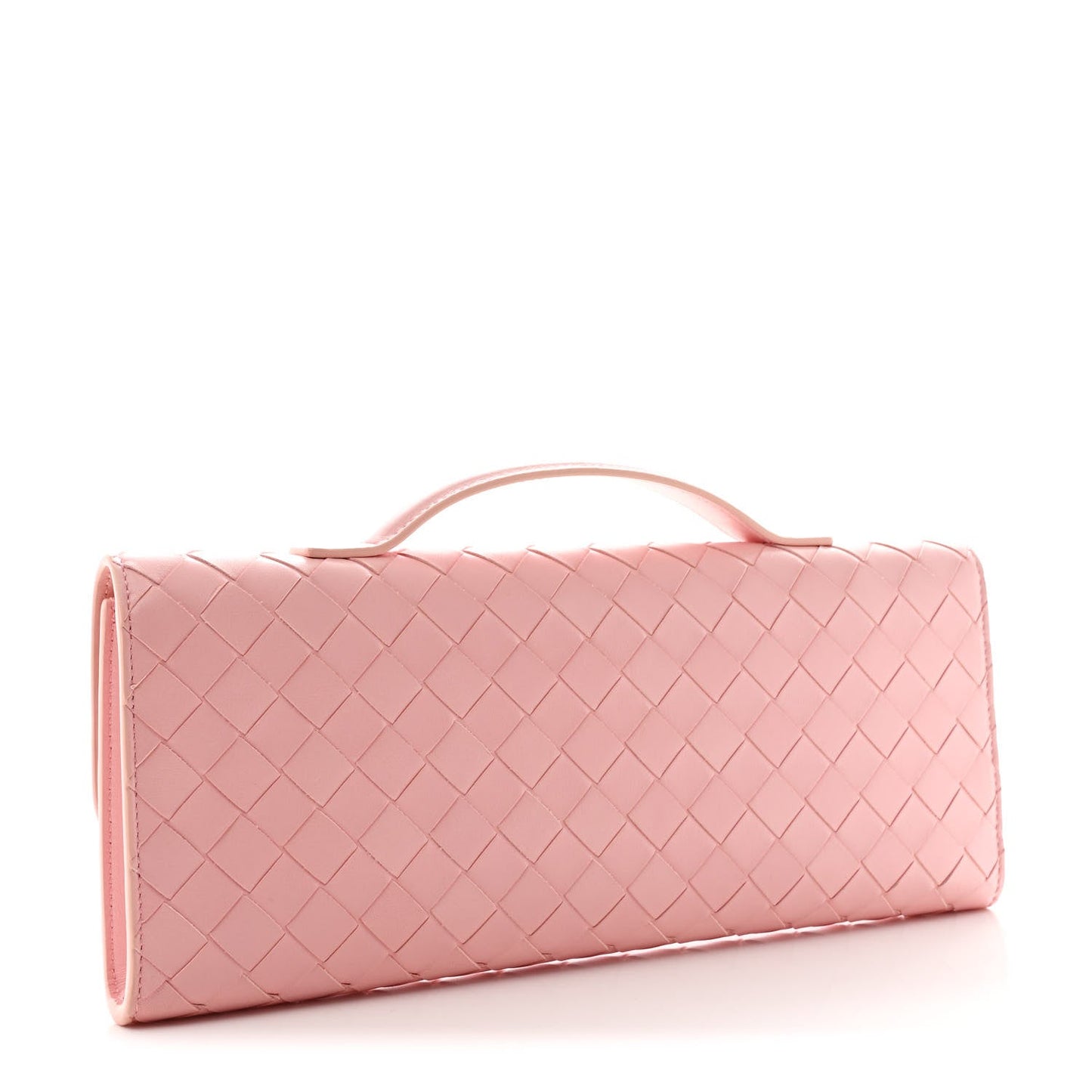 Nappa Intrecciato Long Andiamo Top Handle Clutch Rose