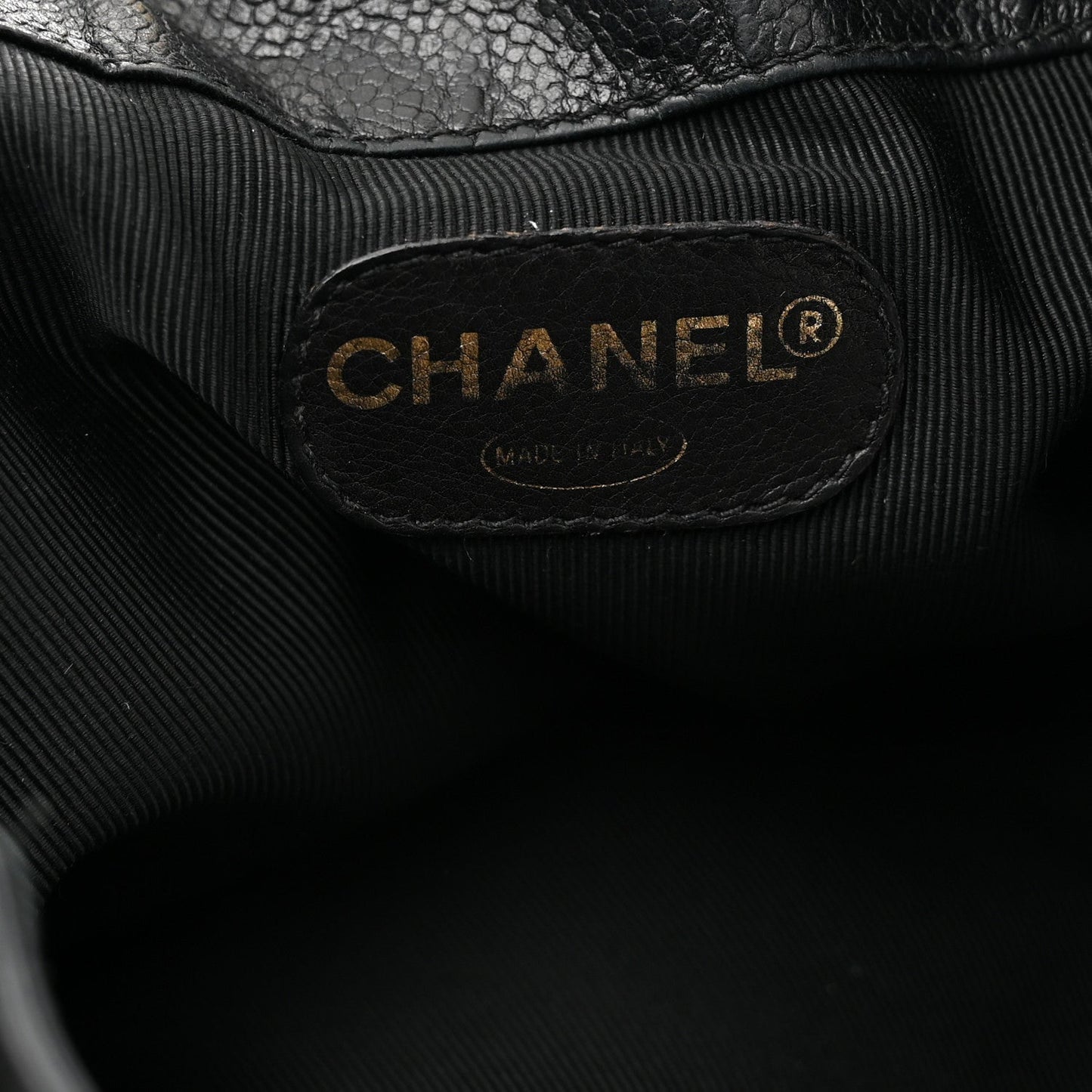 Caviar CC Drawstring Shoulder Bag Black