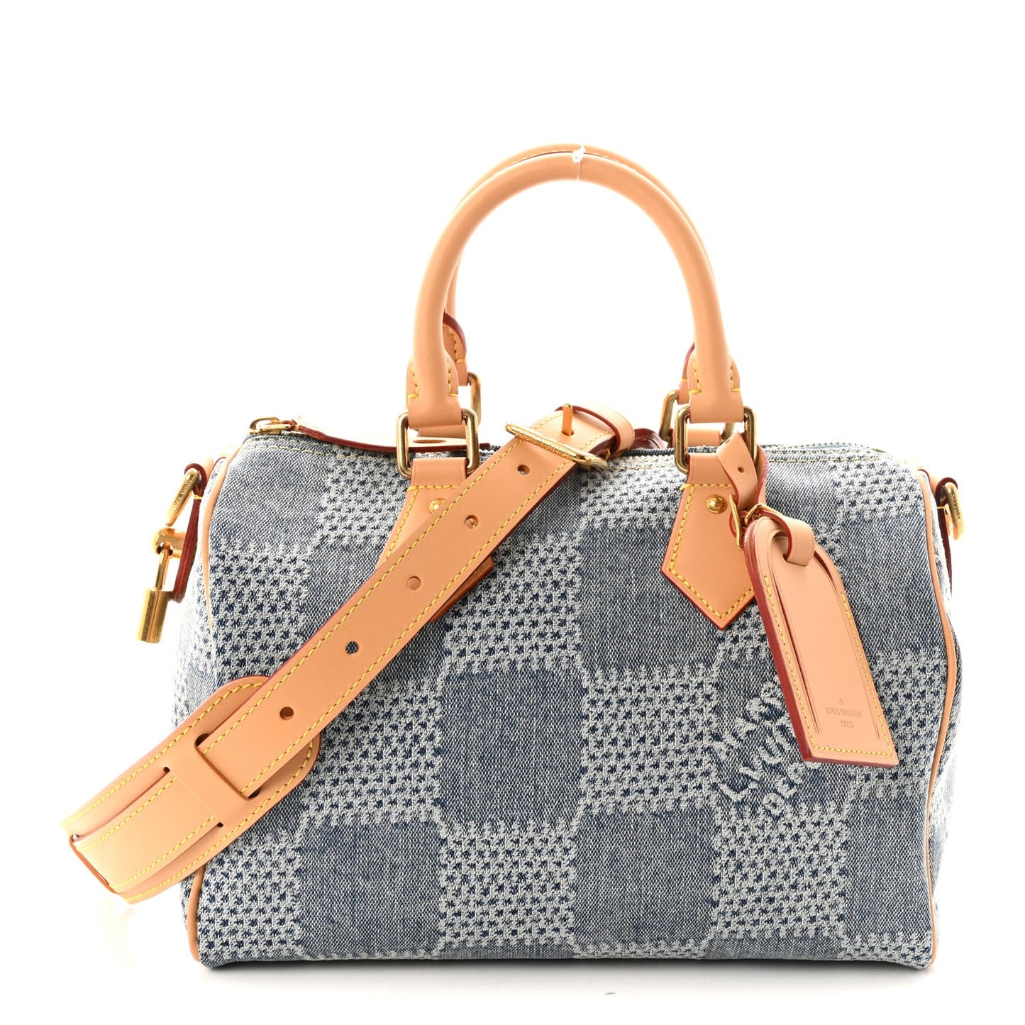 Damier Denim 3D Speedy Bandouliere 25 Bleu
