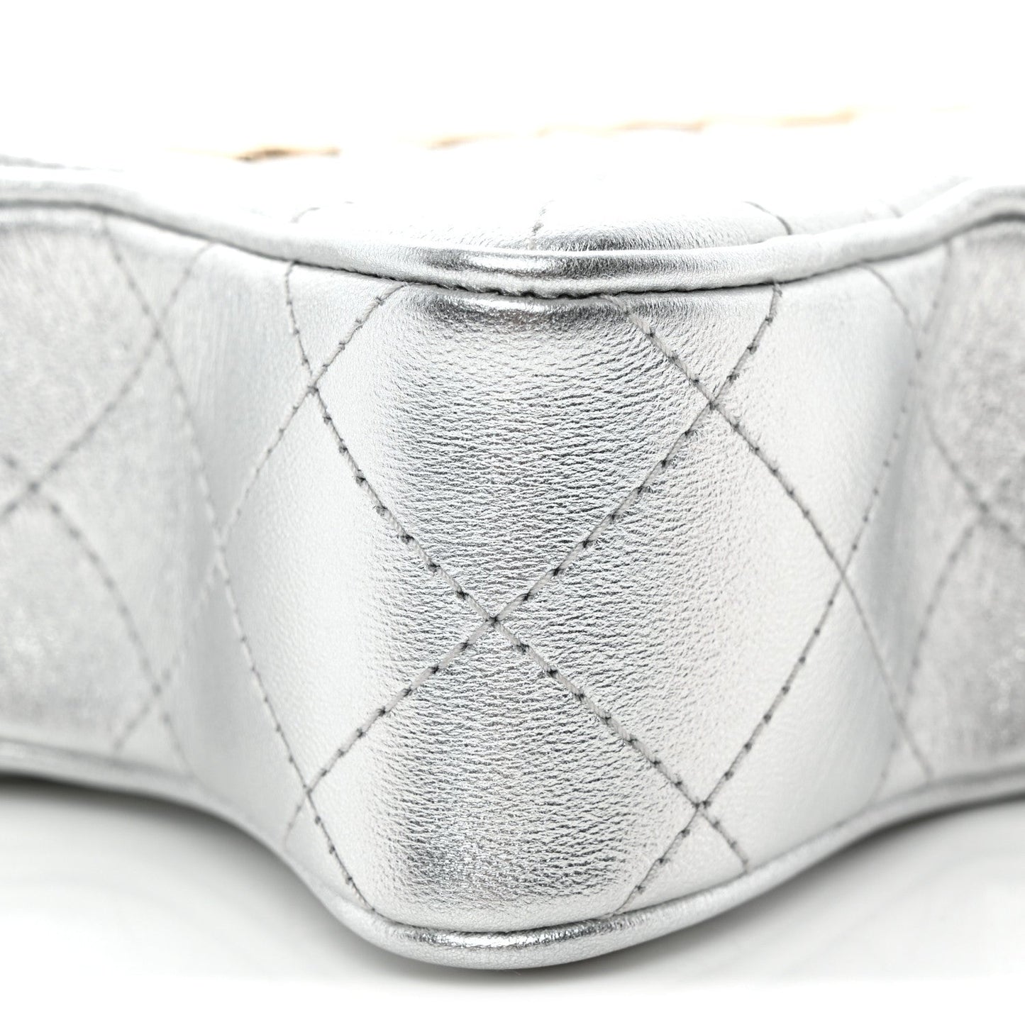 Metallic Lambskin Walk Of Fame Bag Silver