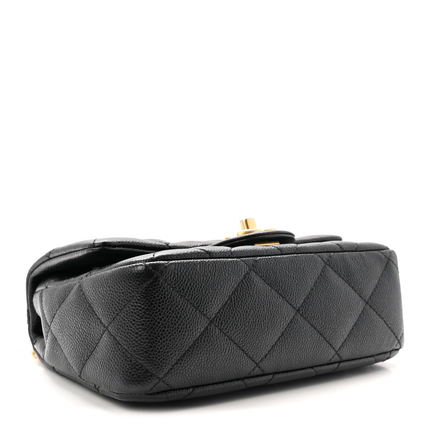Caviar Quilted Mini Sweetheart Flap Black