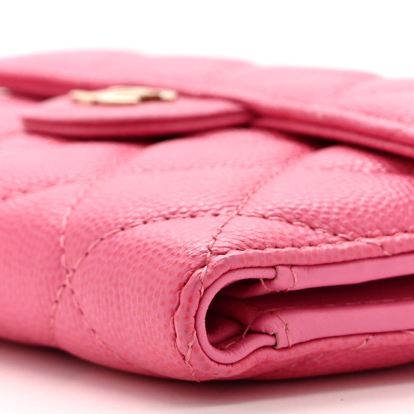Caviar Quilted Medium Flap Wallet Pink