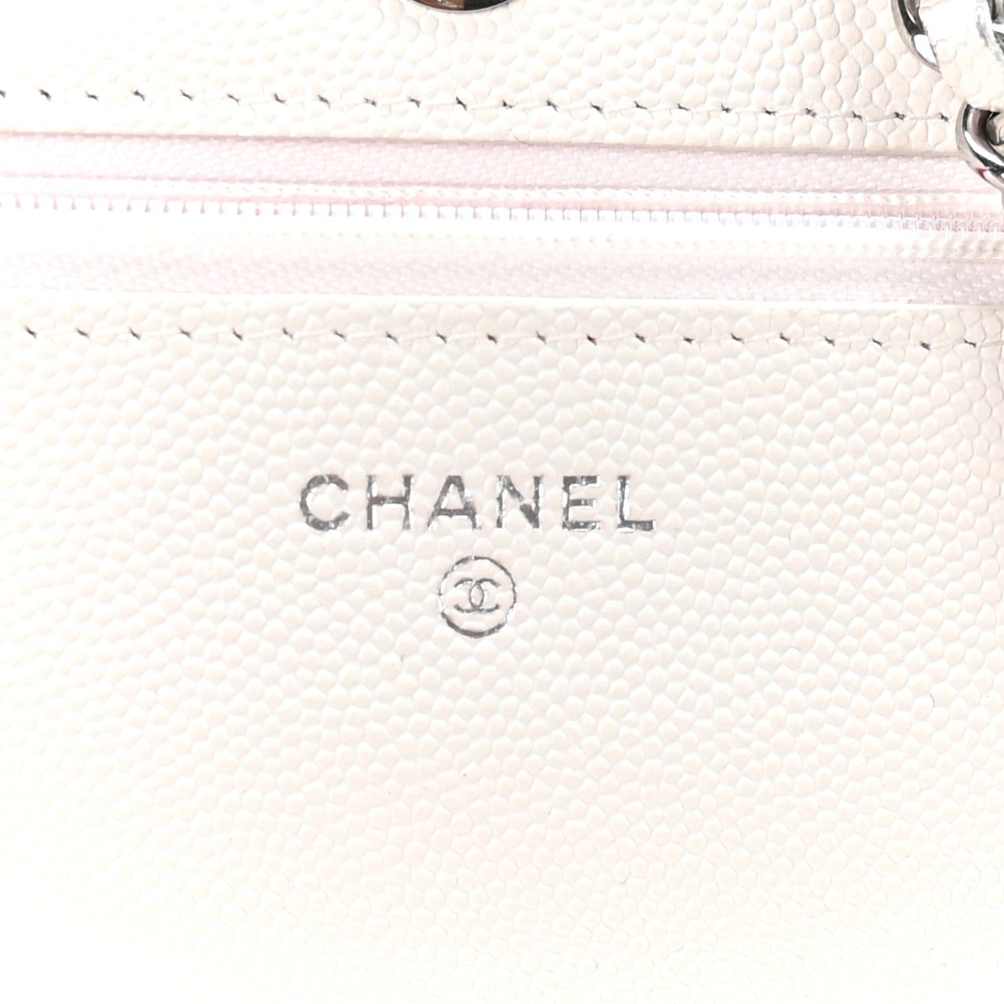 Caviar Quilted Chanel 19 Wallet on Chain WOC White Pink
